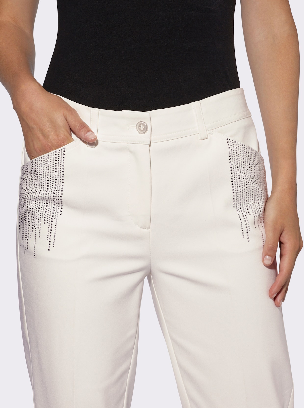 heine Bügelfaltenhose - ecru