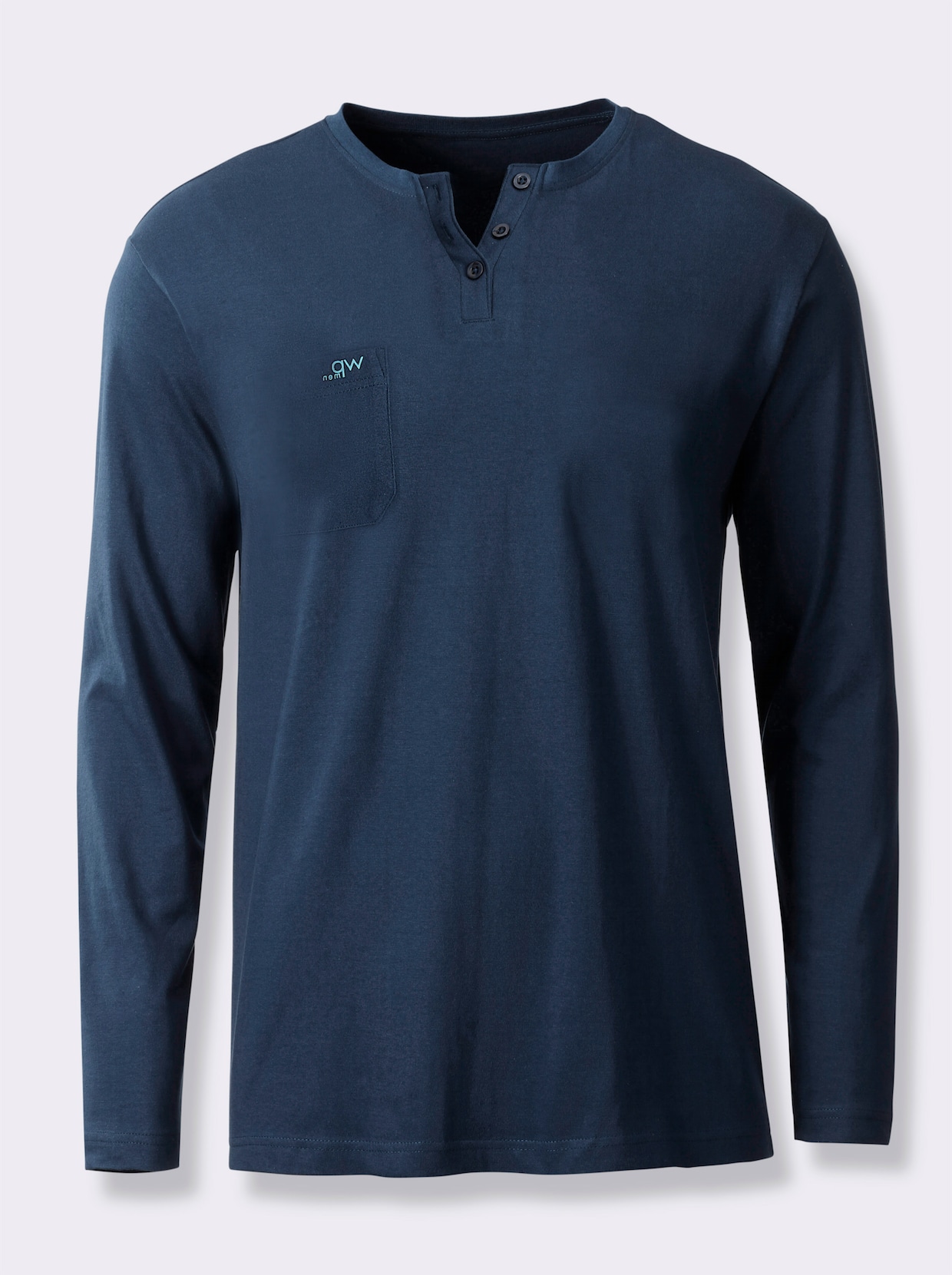 wäschepur men Pyjama-Shirt - donkerblauw