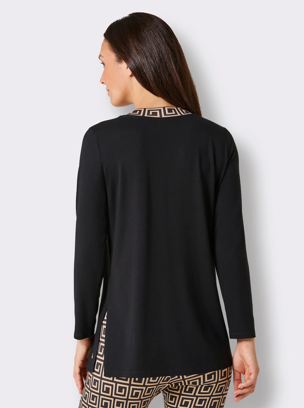 CREATION L PREMIUM Modal-Longshirt - schwarz-camel