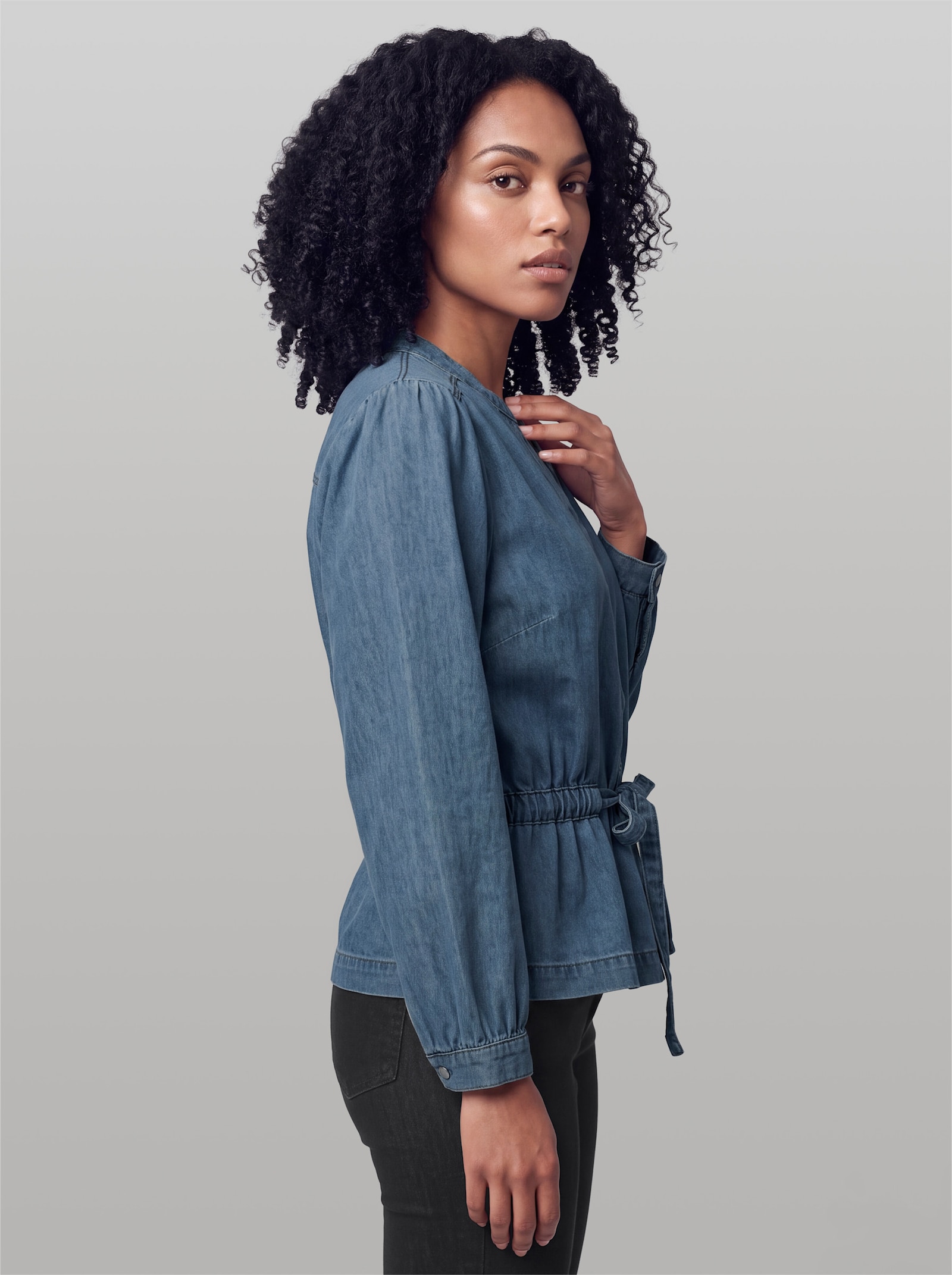 heine Jeansbluse mit Bindegürtel - blue-bleached