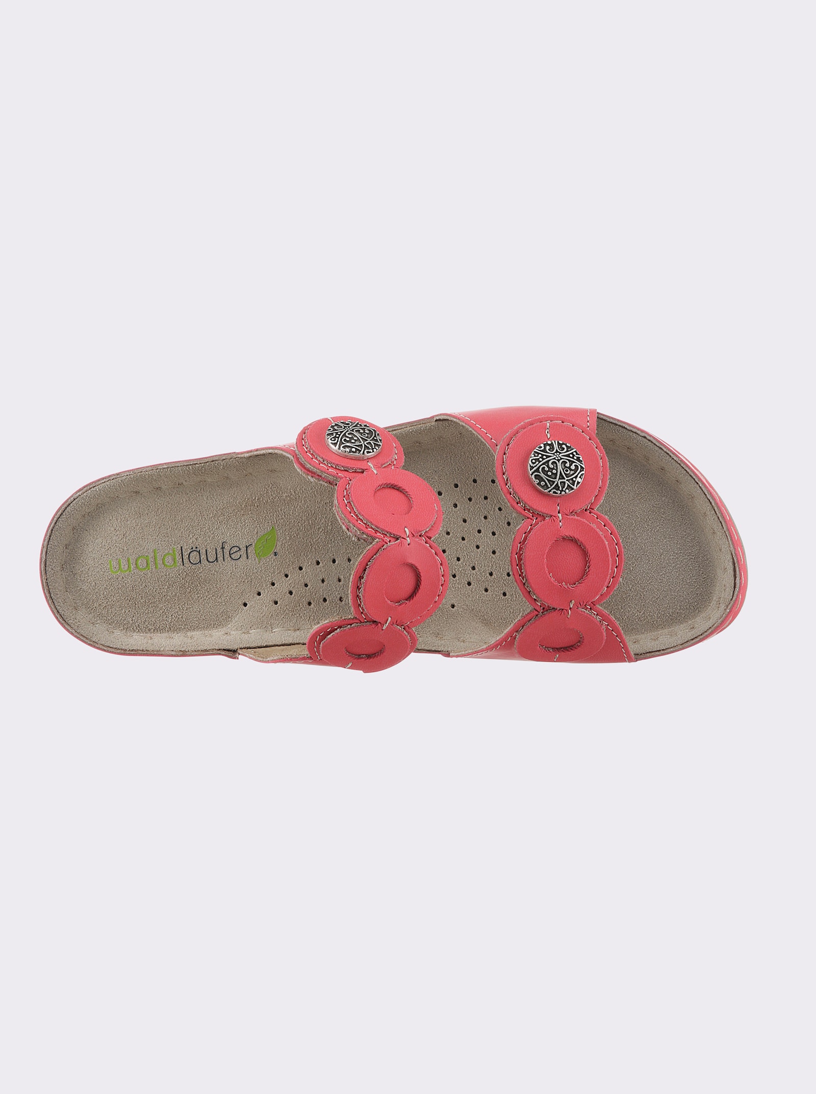 Waldläufer Pantolette mit gepolsterter Laufsohle - rot