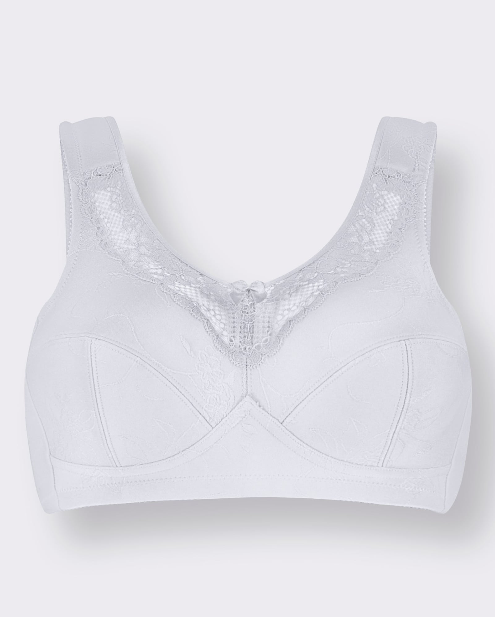 Susa Entlastungs-BH ohne Bügel mit Jacquard-Muster - weiß