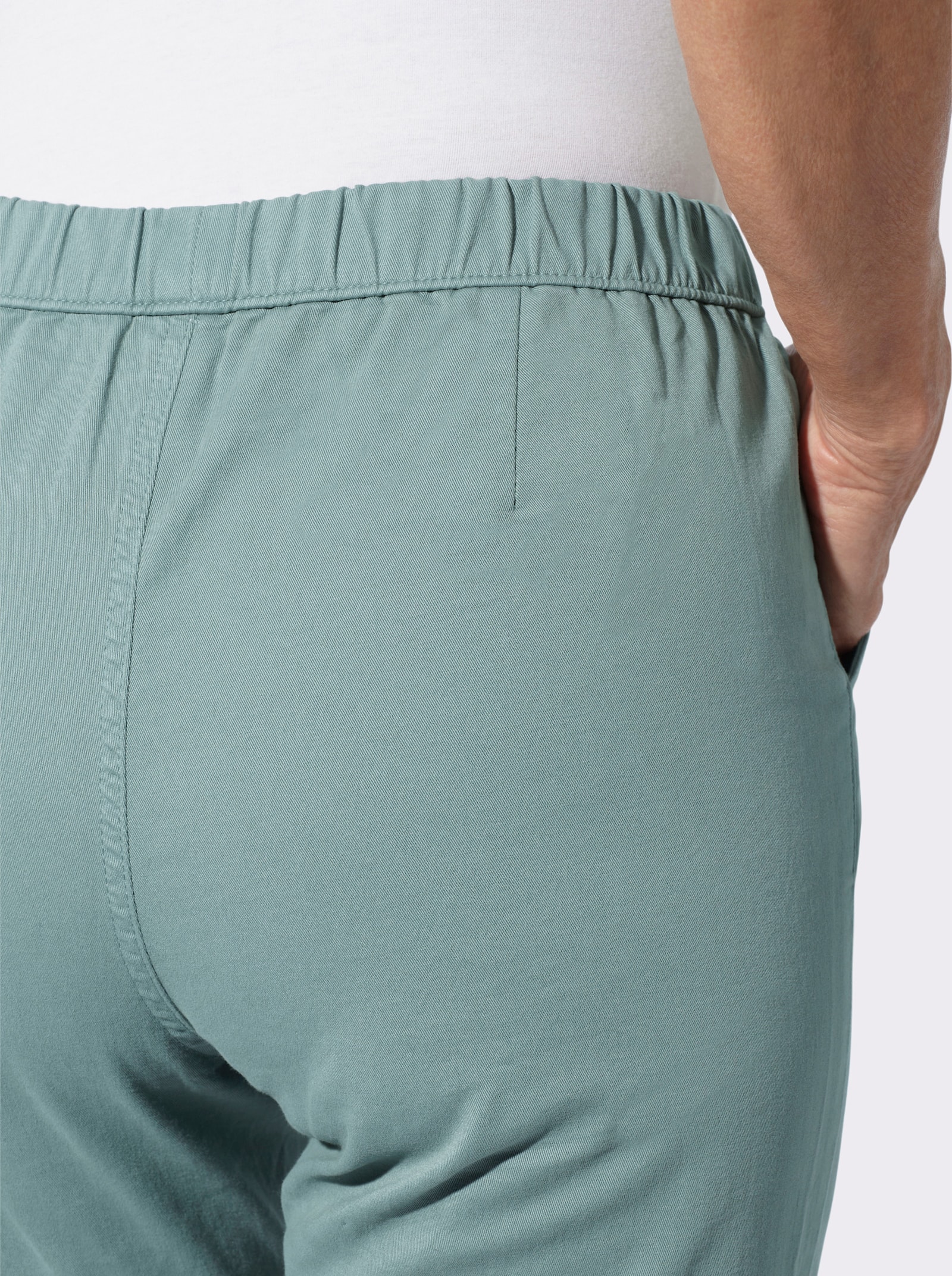 Schlupfjeans mit 2 Taschen vorne - jade