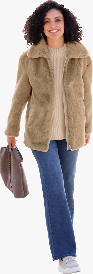 Fellimitatjacke - beige