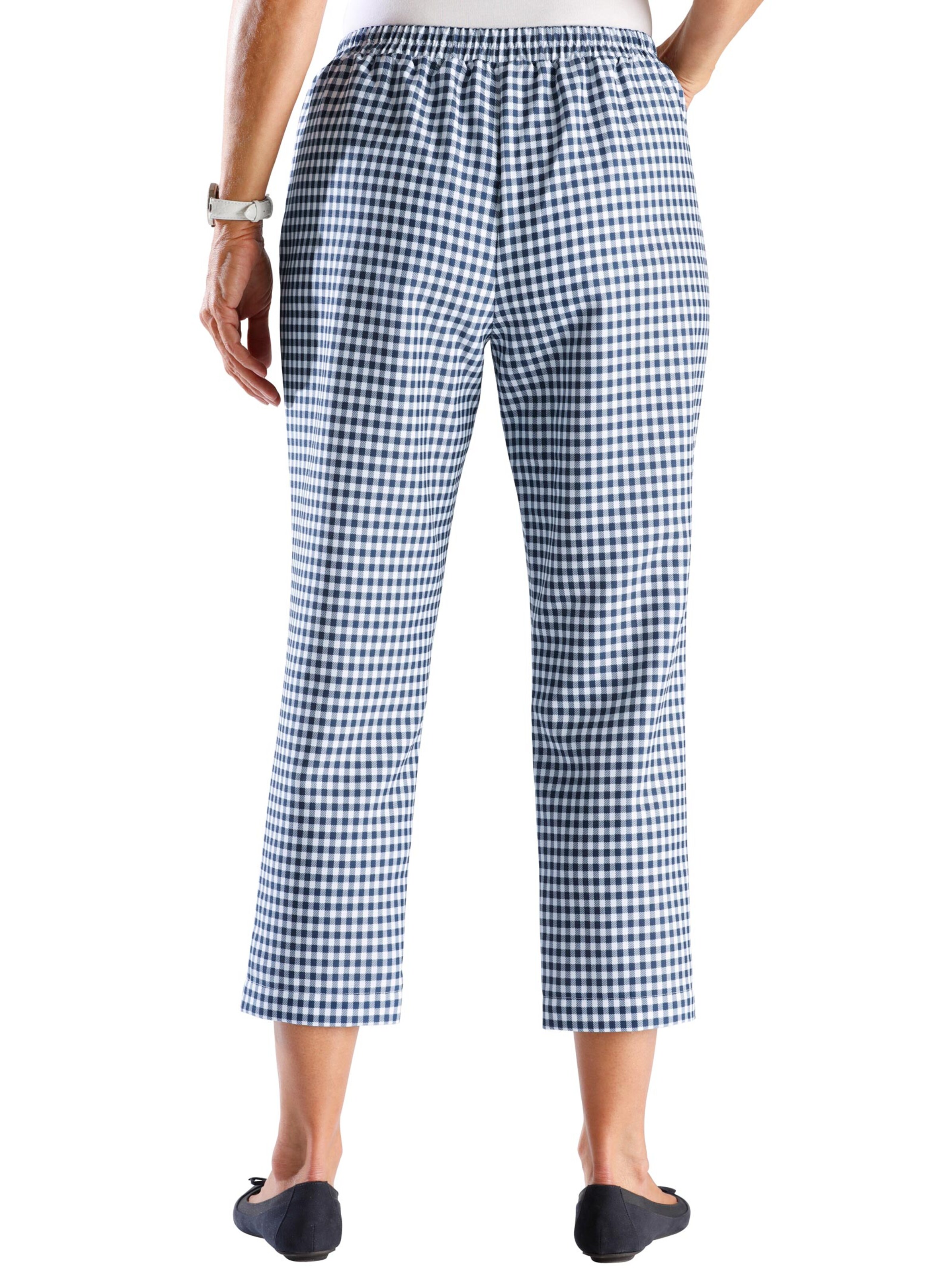 7/8-Hose - marine-kariert