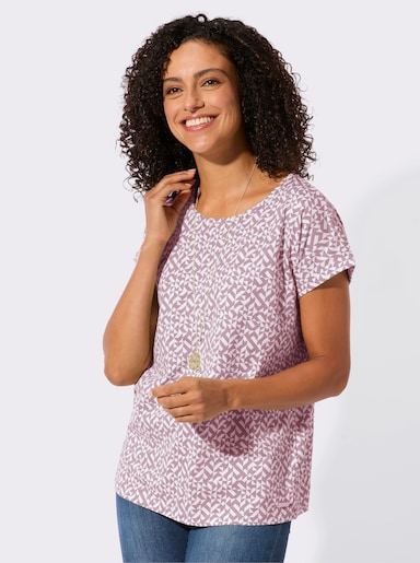 Print-Shirt - mauve-ecru