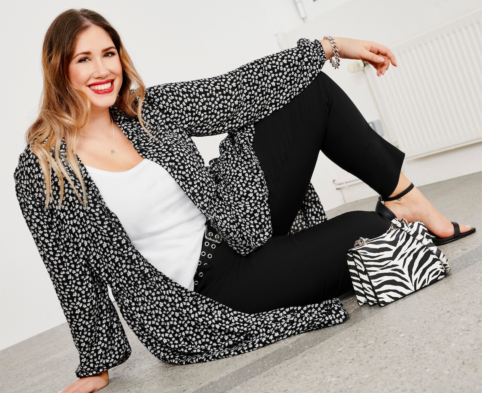 sheego Spaghettitop in Rippqualität - weiß