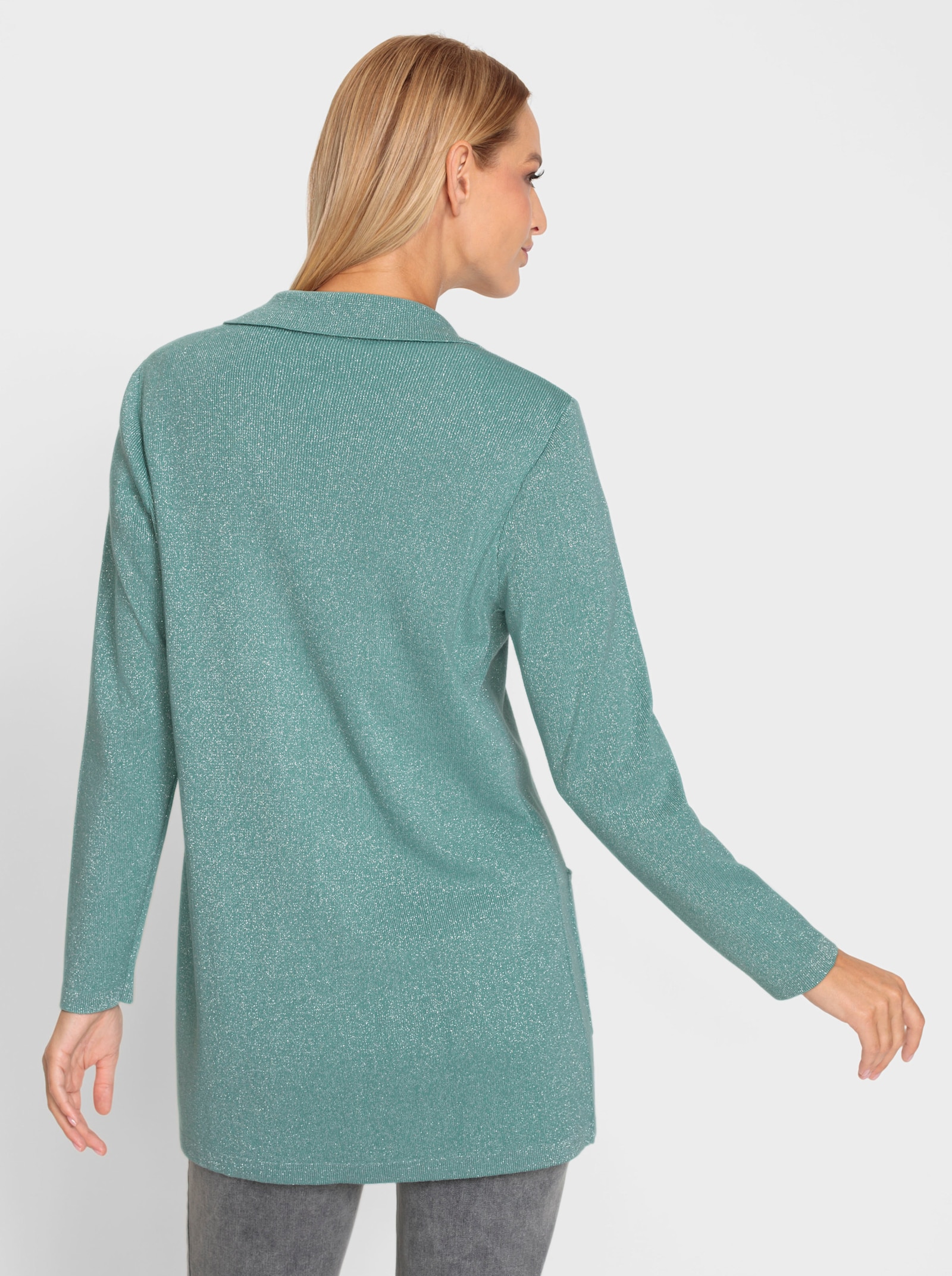 heine Veste en tricot avec fil brillant - sauge