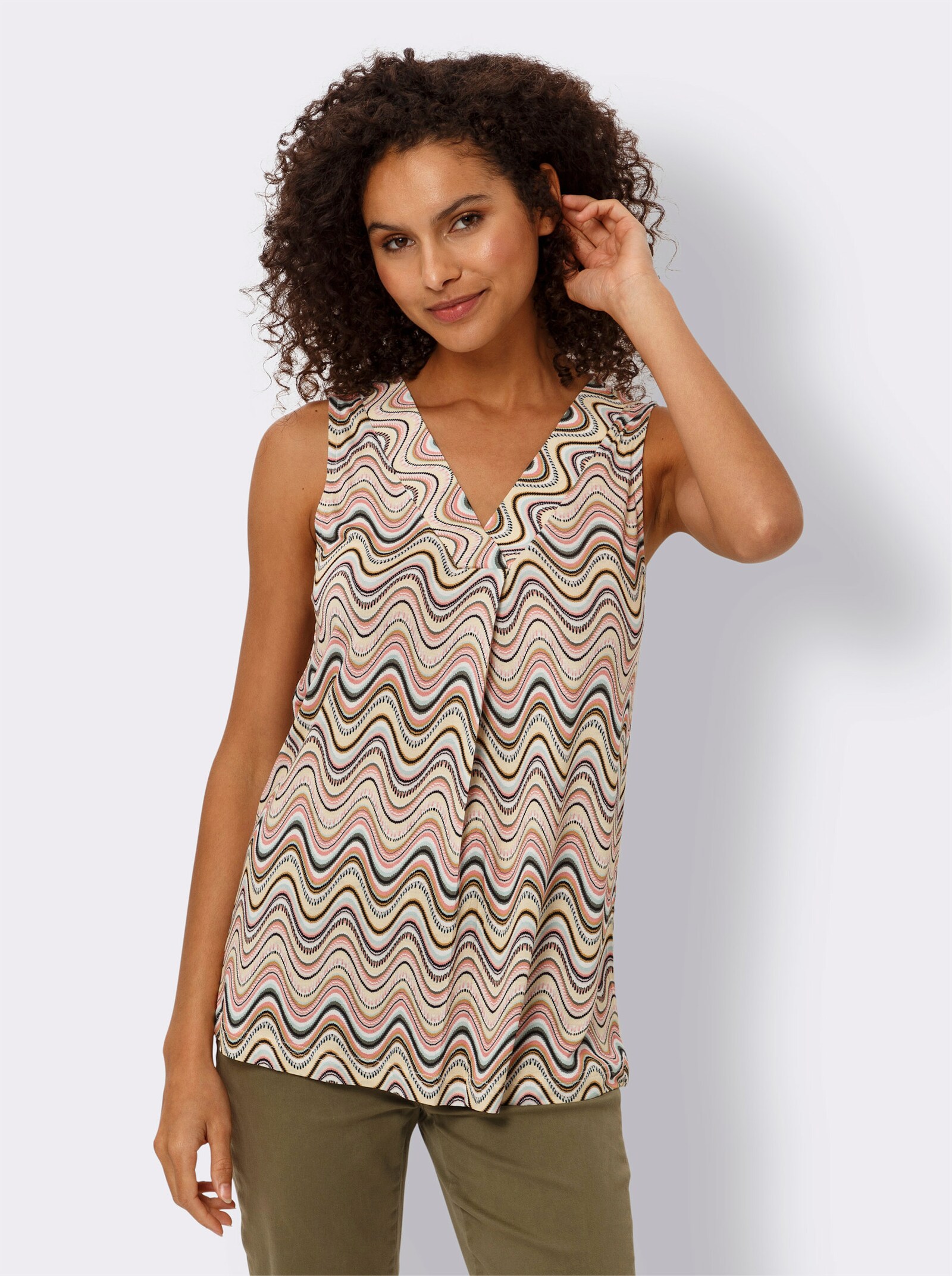 heine Shirttop mit Druck-Dessin - flamingo-schwarz-bedruckt