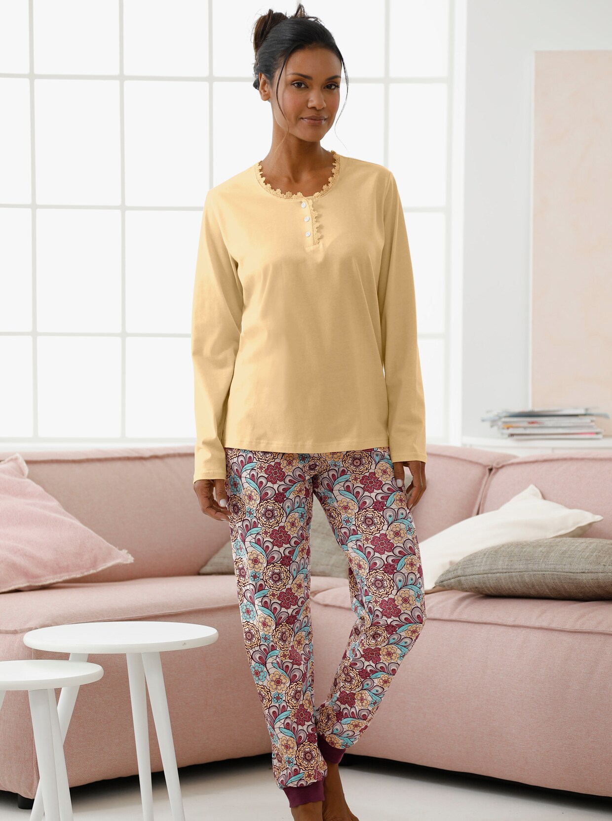 wäschepur Pyjama-Shirt - vanillegeel