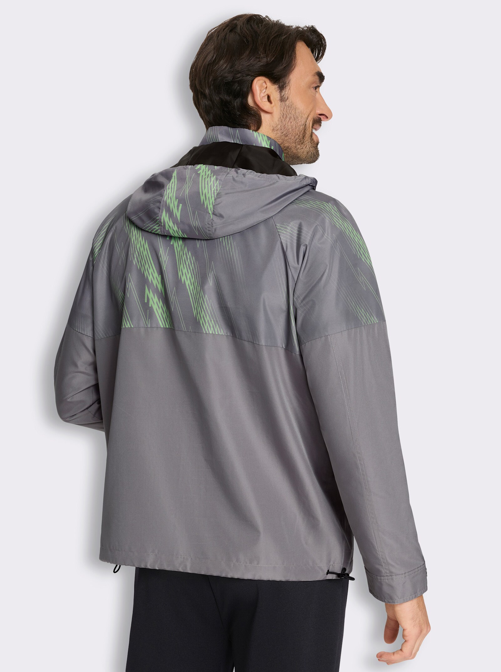 Catamaran Sports Funktionsjacke mit Kapuze - grau-reseda-bedruckt