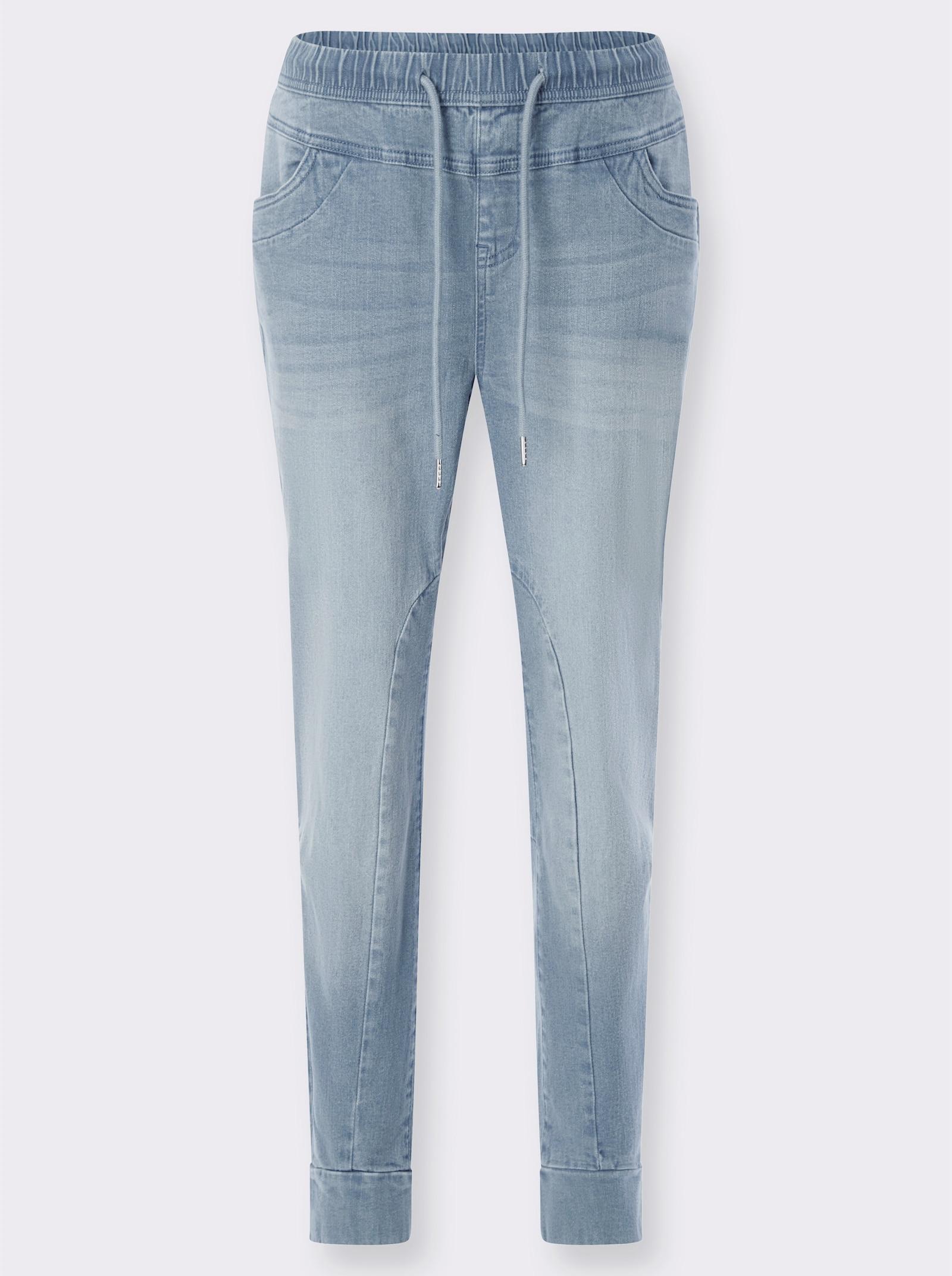 heine Pantalon 7/8 avec ceinture élastique - bleu blanchi