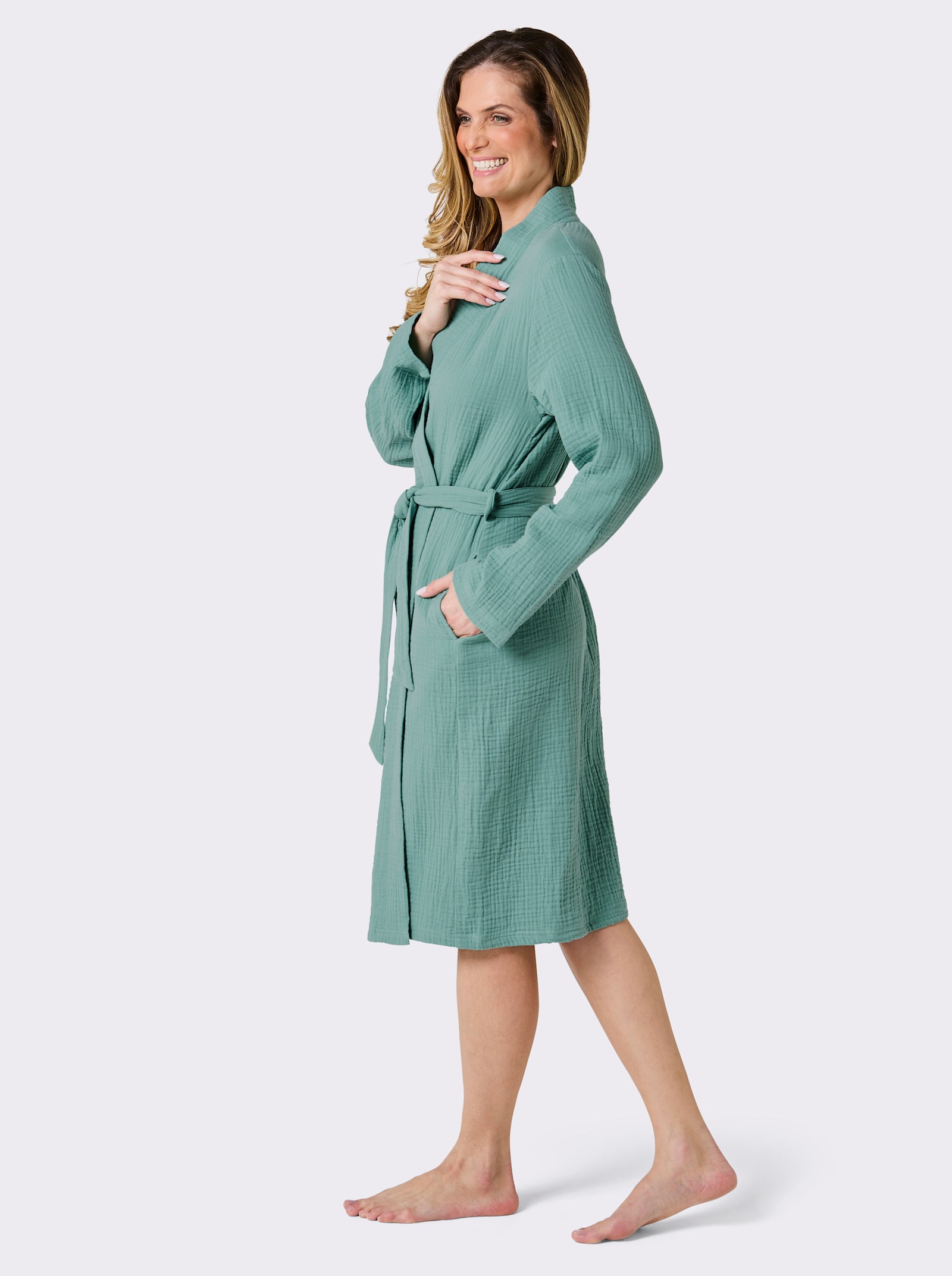 feel good Bademantel - salbei