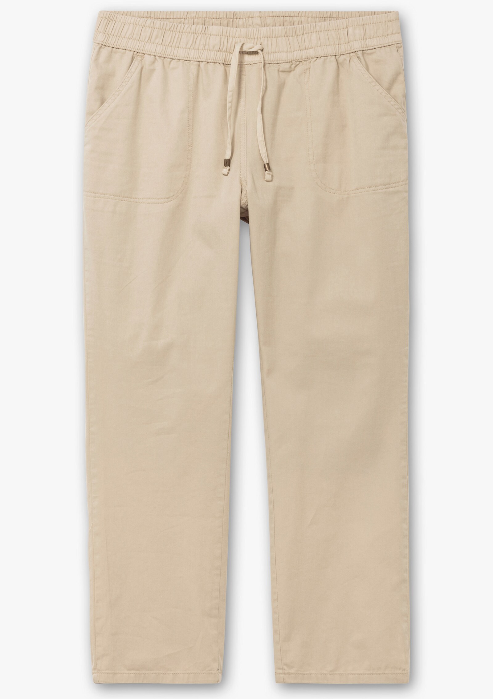 Schlupfjeans mit gesmoktem Bund - sand