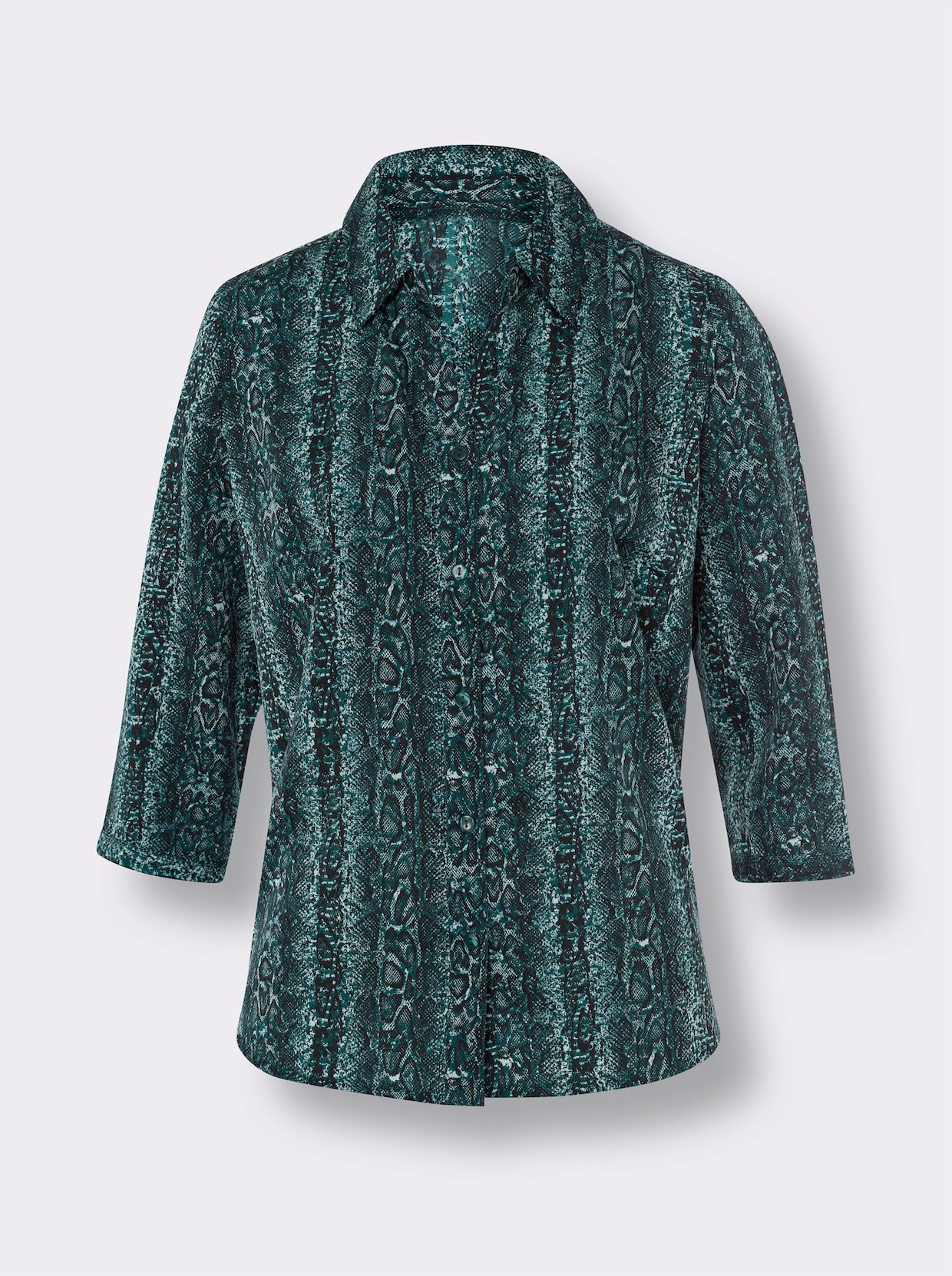 Blouse met print - petrol/mint bedrukt