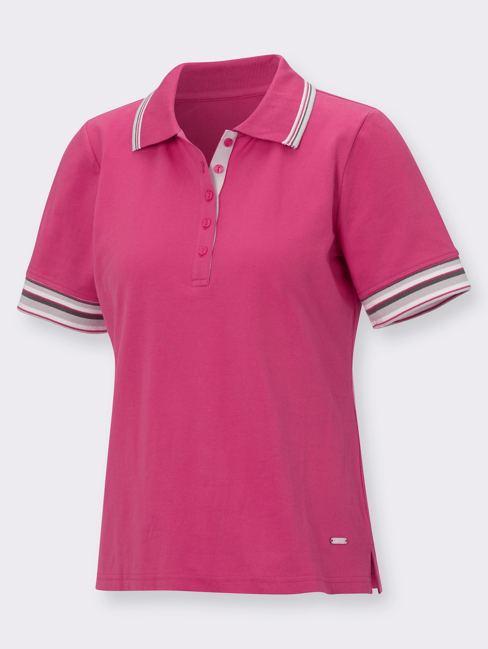 Poloshirt van piqué. - fuchsia
