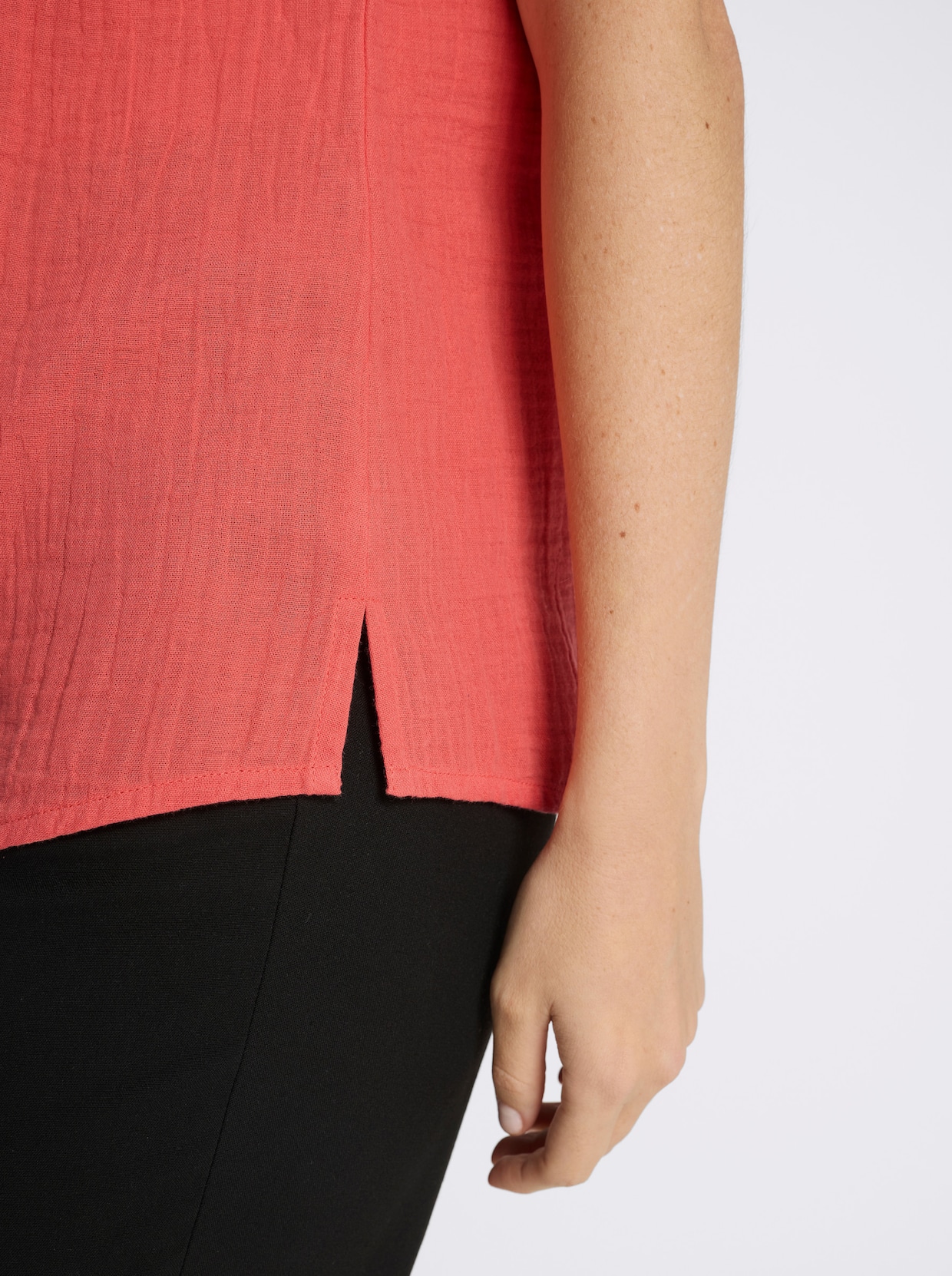 Blusentop in Musselin-Qualität - grapefruit