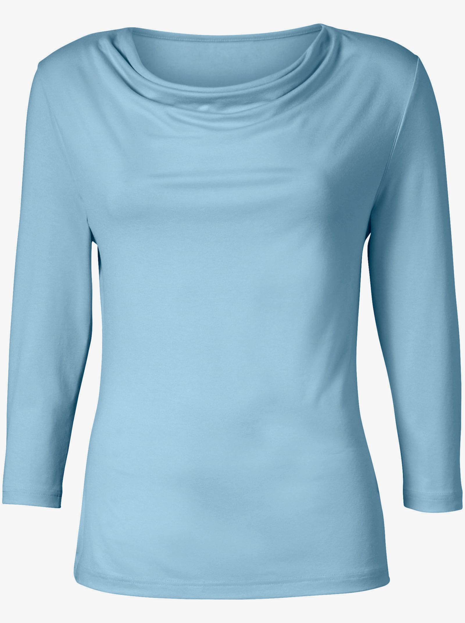 Wasserfallshirt mit 3/4-langen Ärmeln - bleu