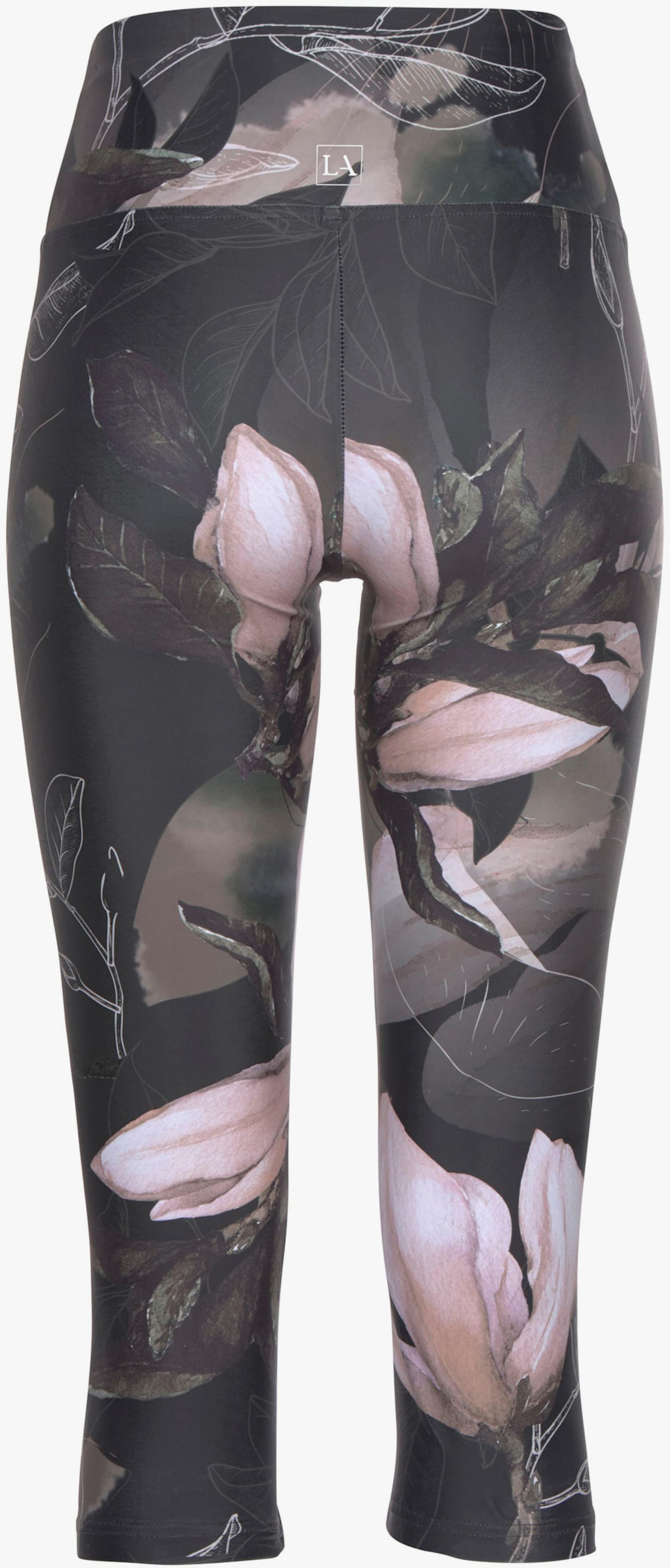 LASCANA ACTIVE Caprilegging - kaki gedessineerd/lichtroze