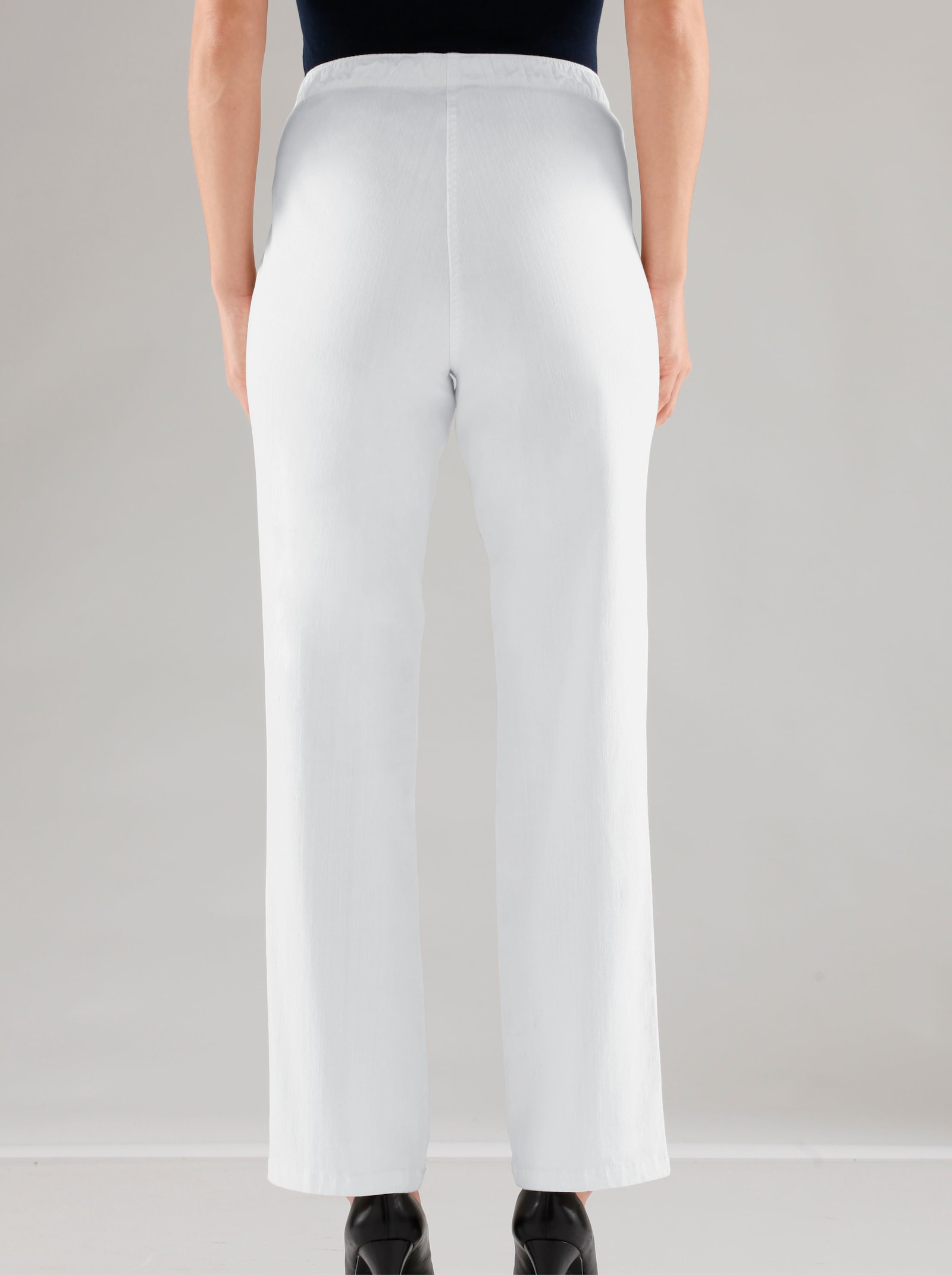 Comfortjeans met comfortband rondom - wit