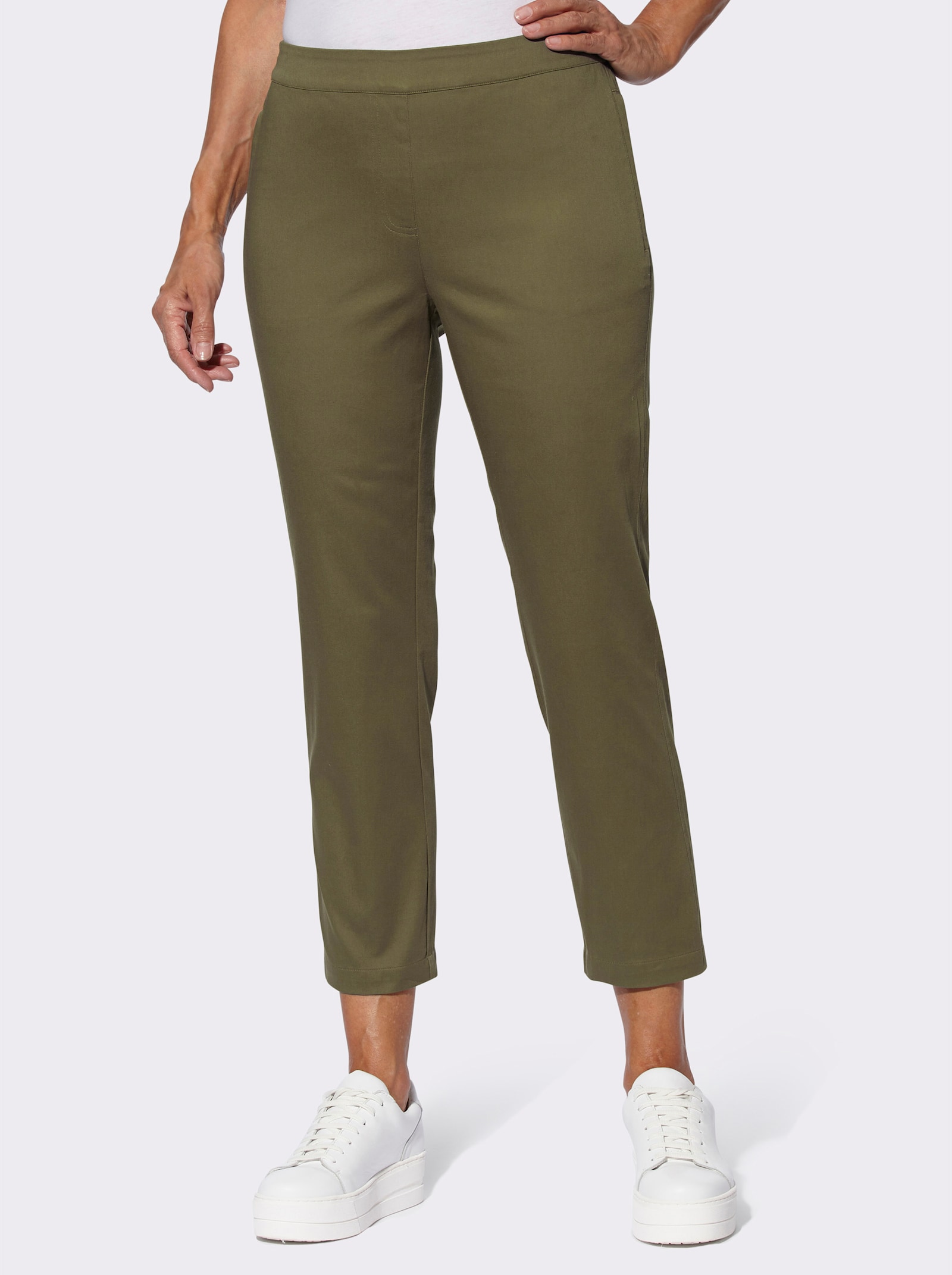 7/8-Hose mit vorverlegter Seitennaht - oliv