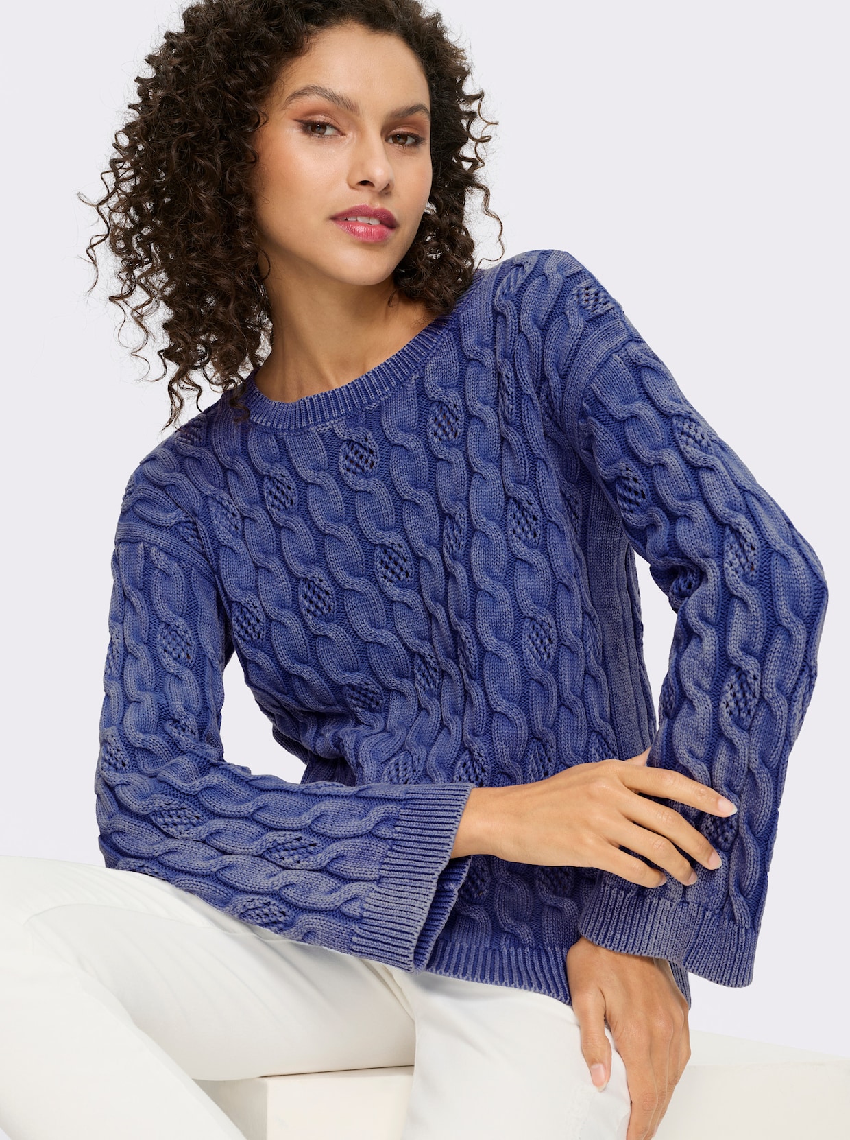 heine Pull encolure ronde - bleu jean
