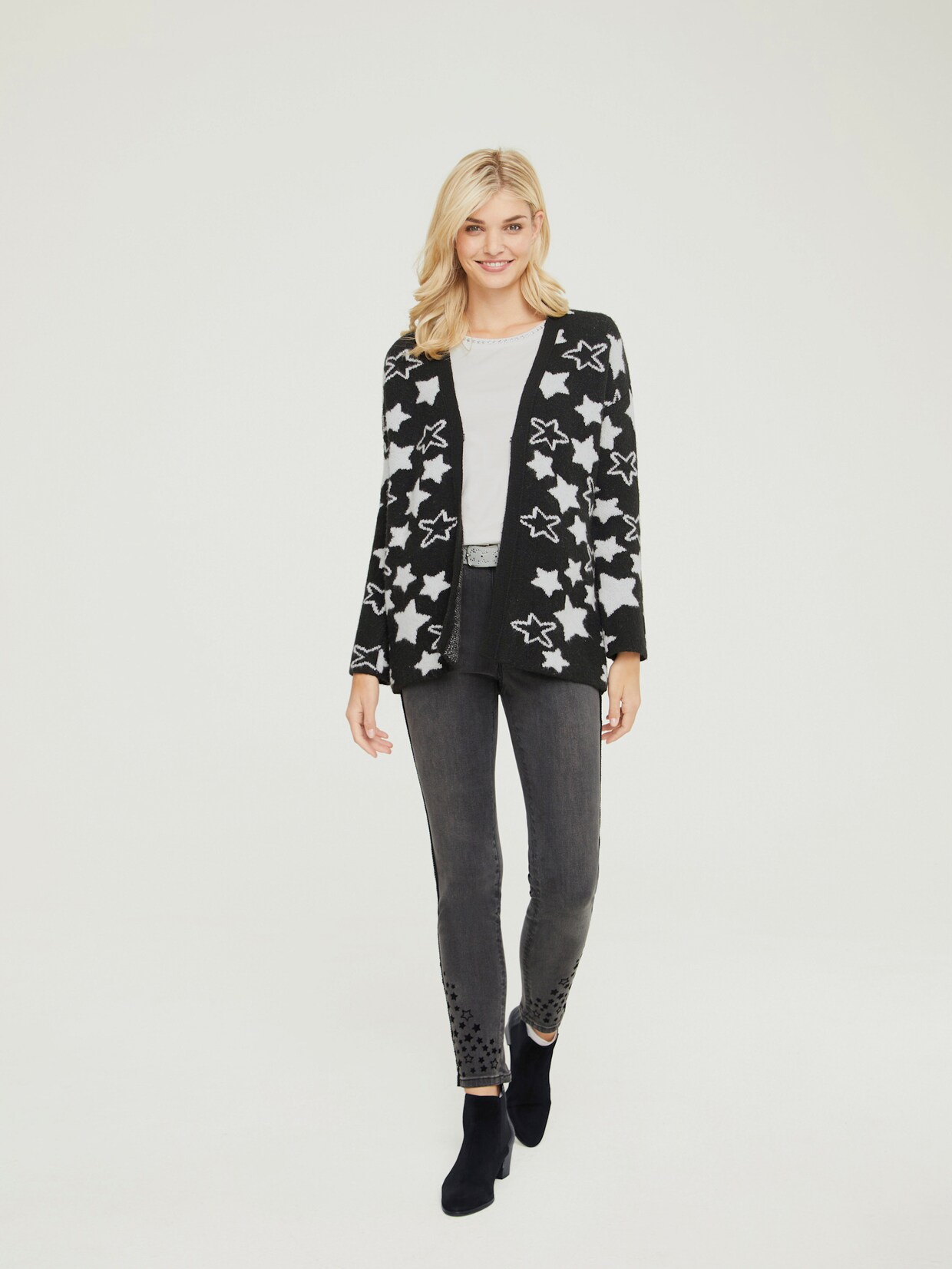 heine Strickjacke - schwarz-offwhite