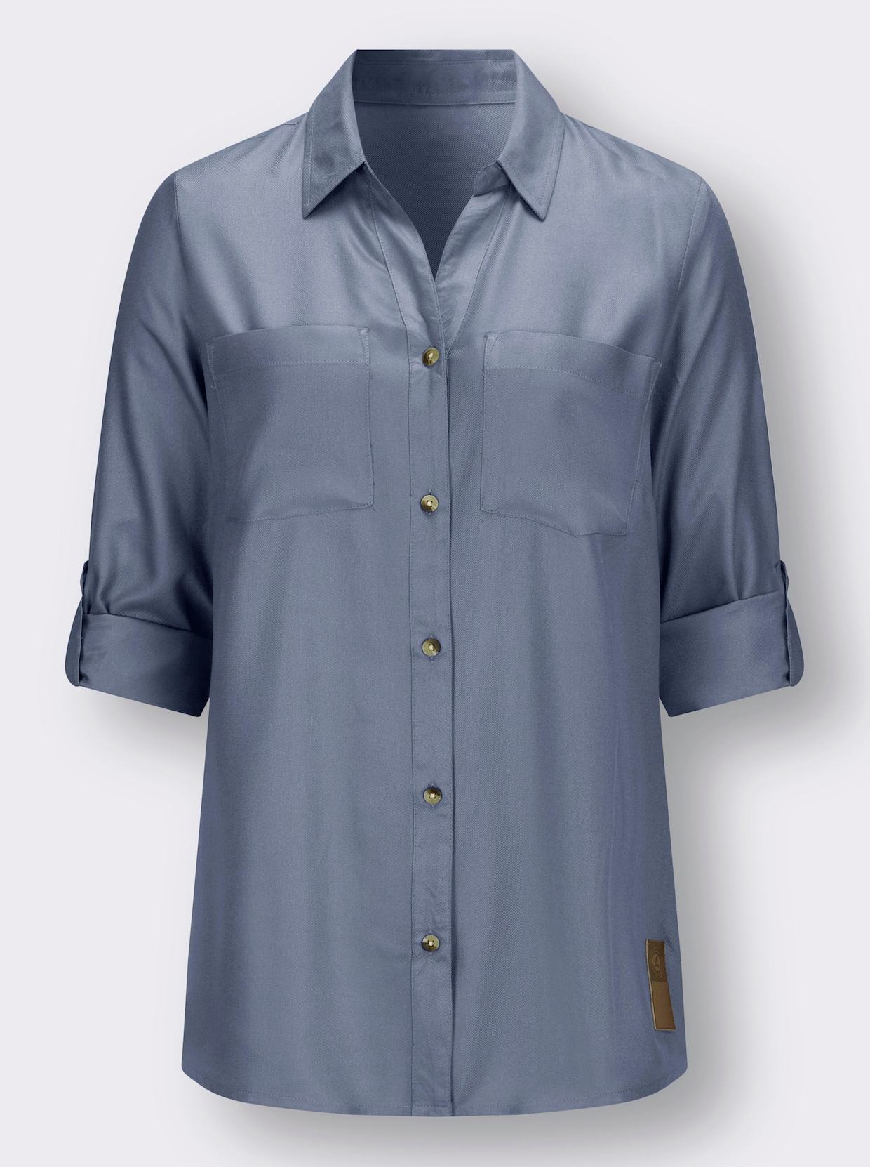 Longline blouse - duivenblauw