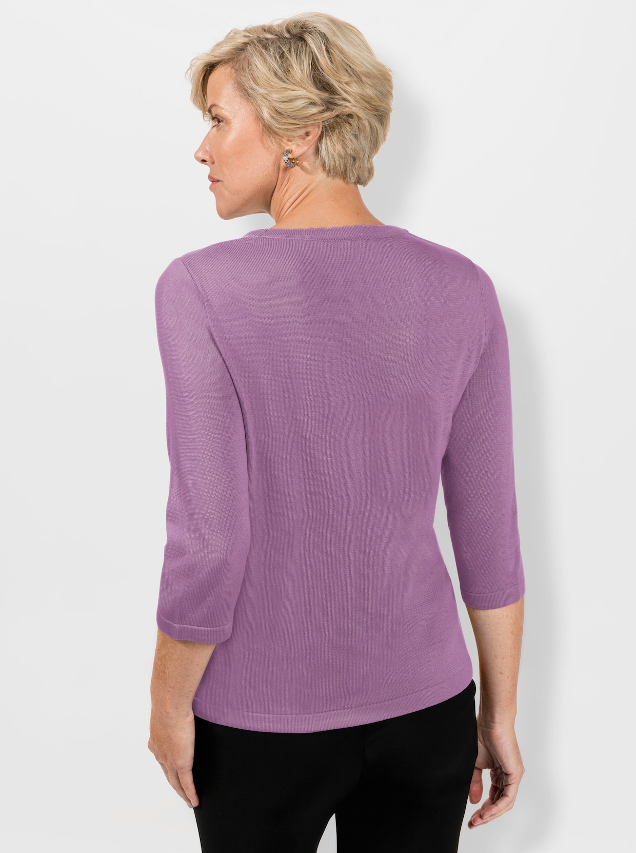 Pullover - orchidee-ecru-gemustert