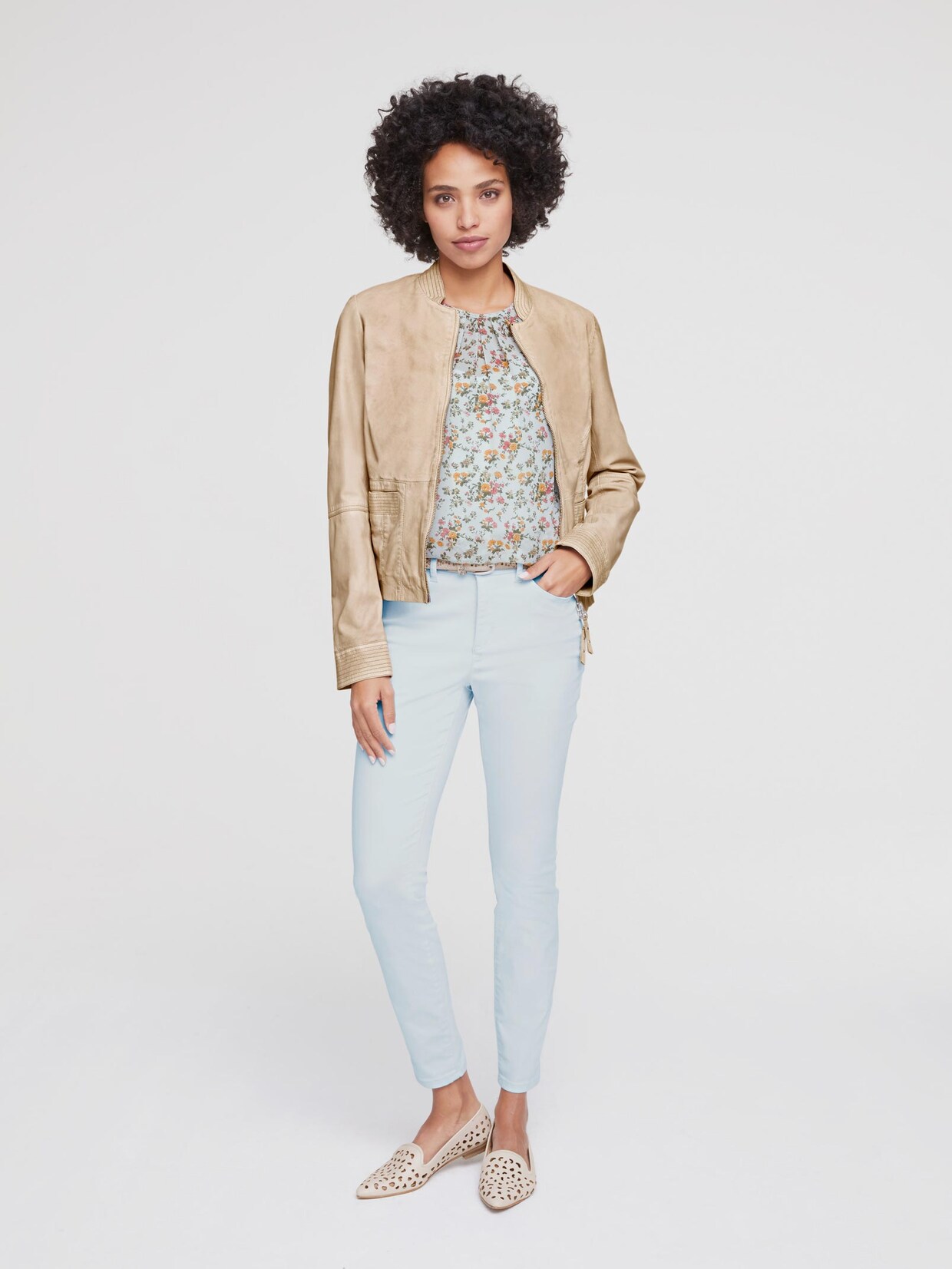 Linea Tesini Leder-Jacke - beige
