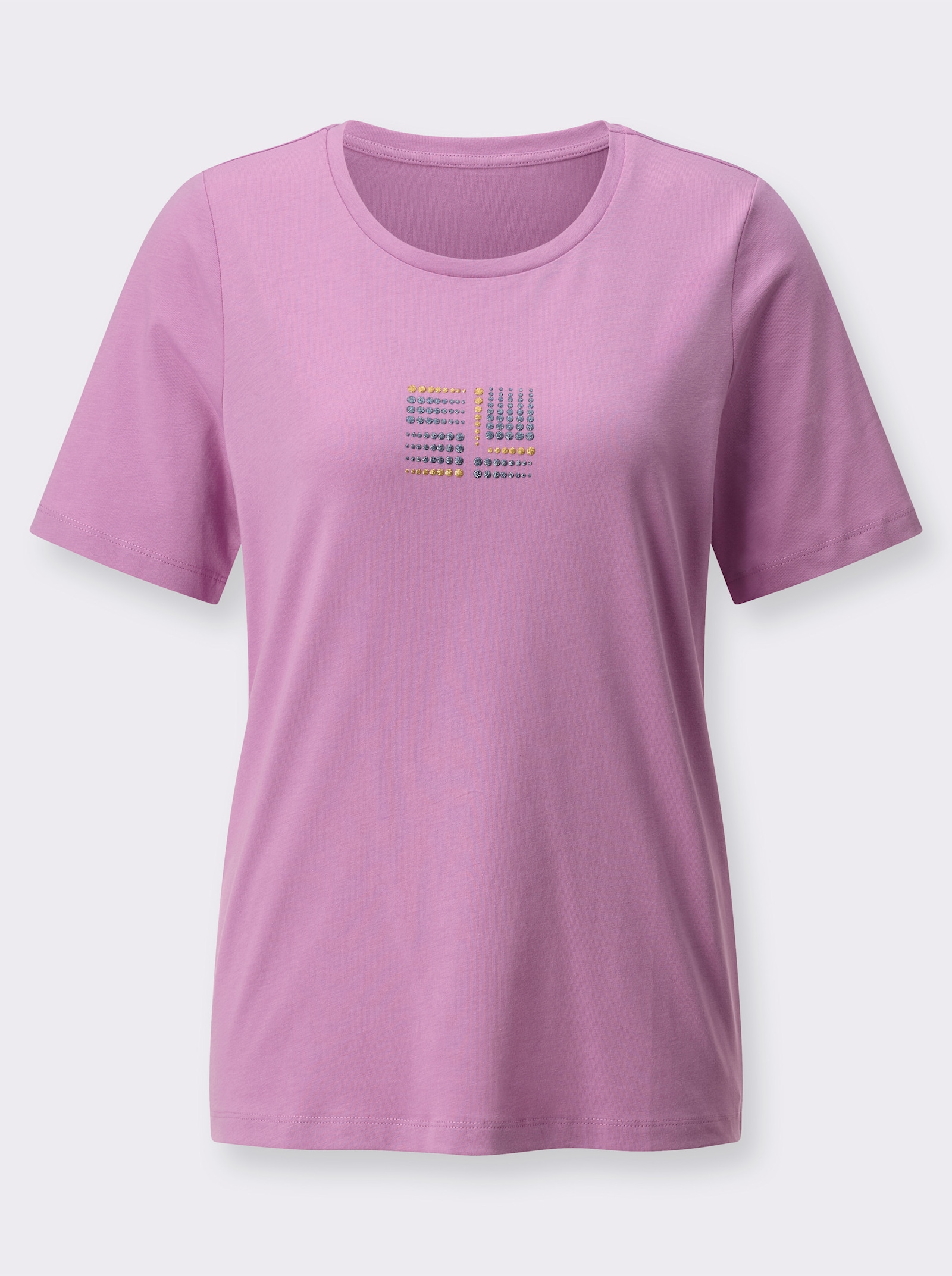 Kurzarmshirt aus reiner Baumwolle - orchidee