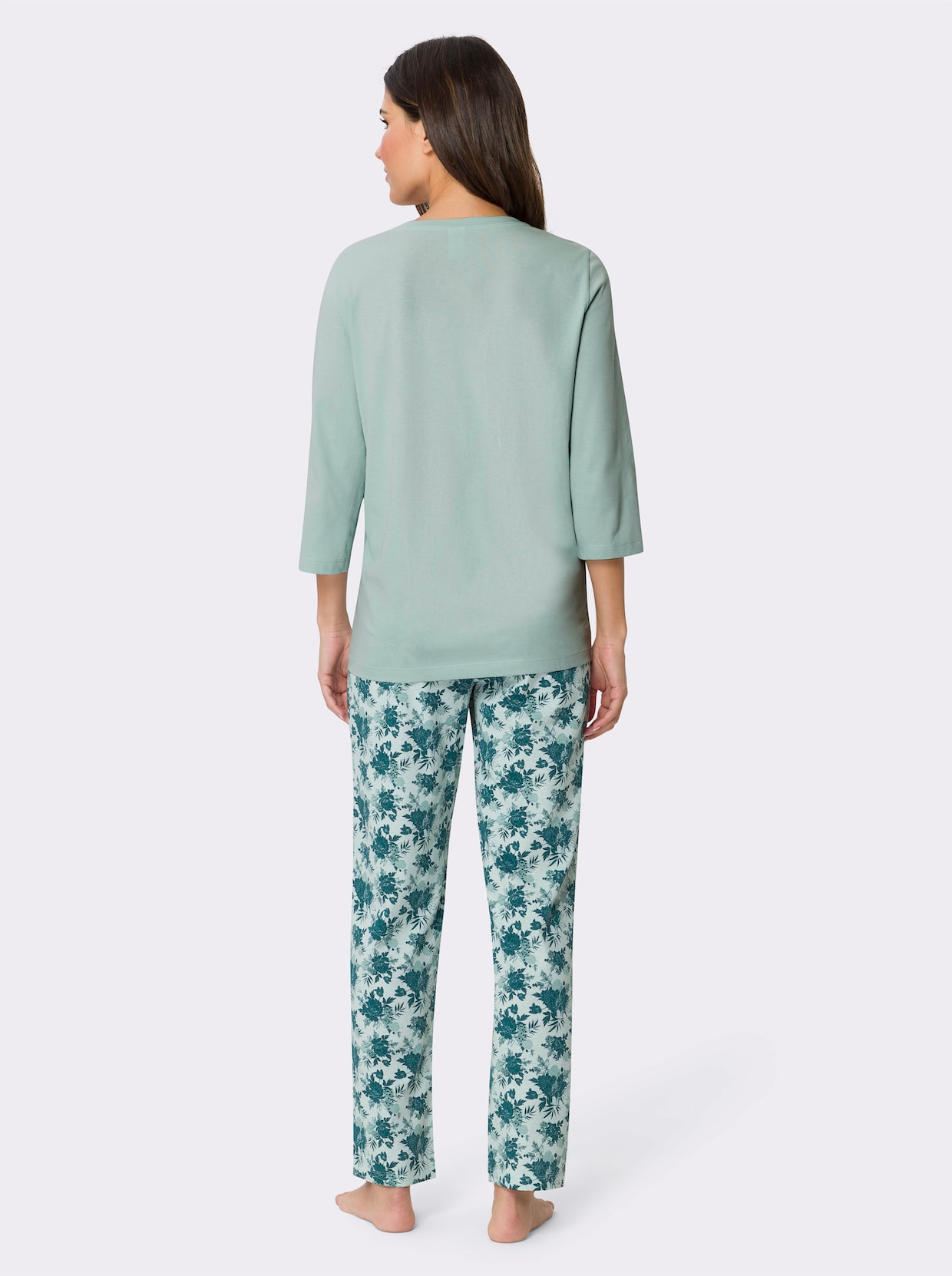 Pyjama - zacht mint/petrol bedrukt