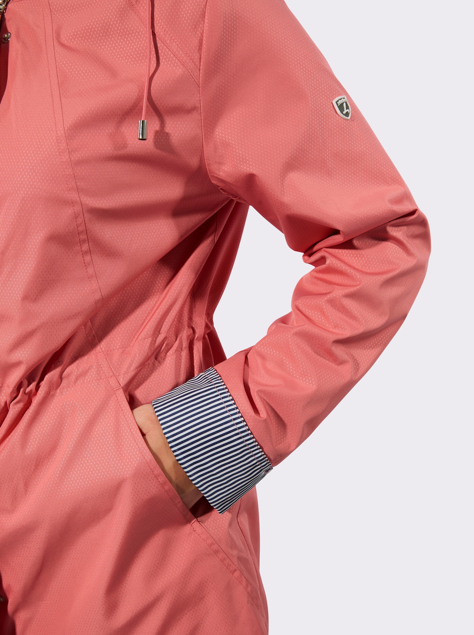 Übergangsjacke mit Streifen-Details - flamingo