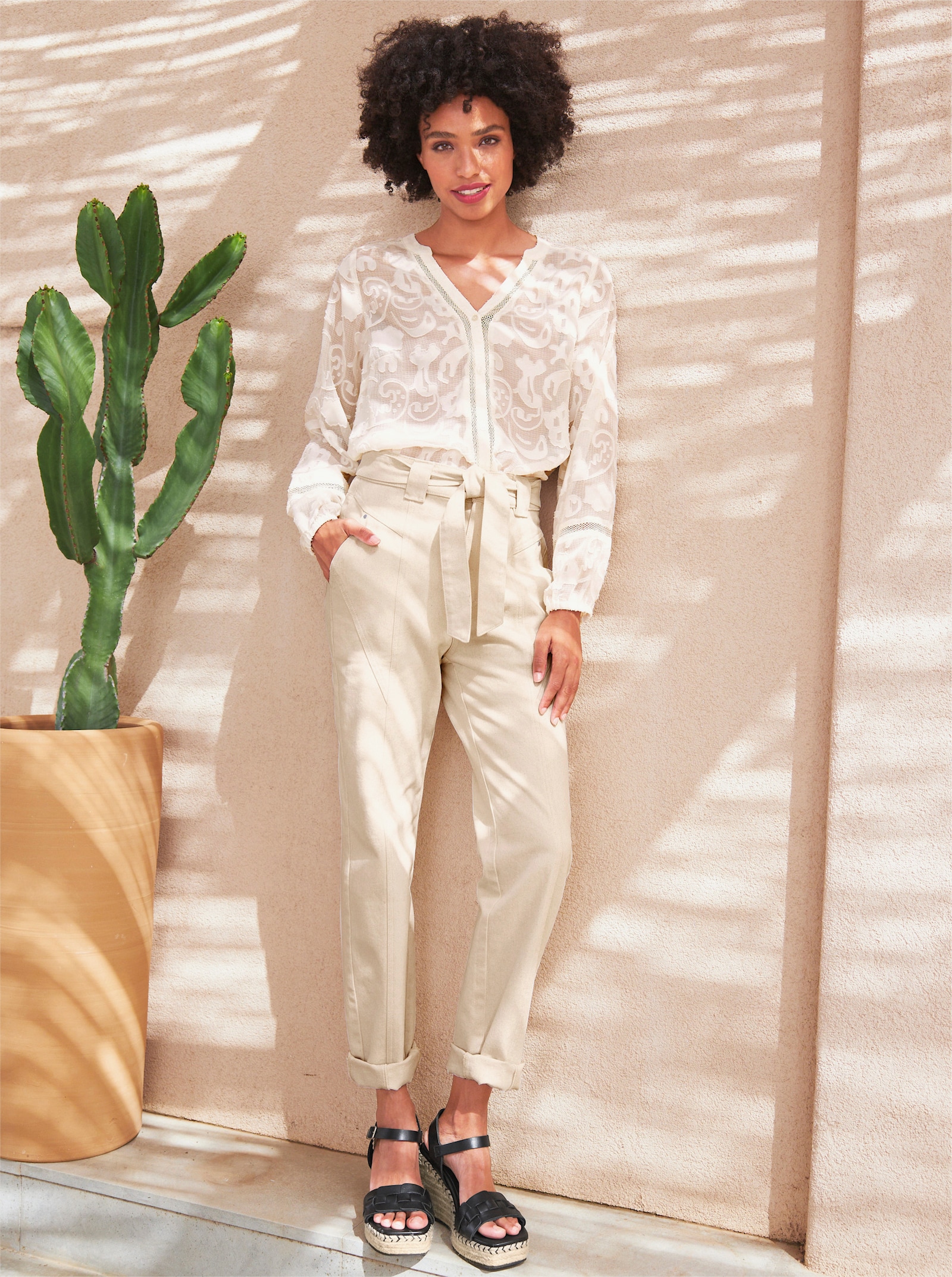 heine Jean taille haute - couleur ivoire