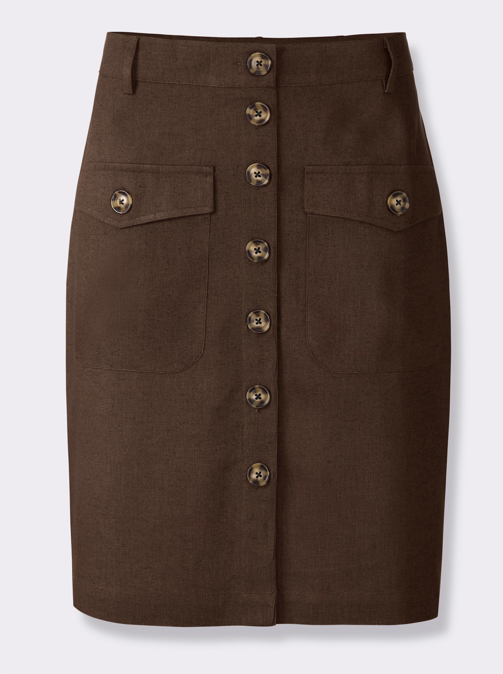 heine Sommerrock mit Knopfleiste - schoko