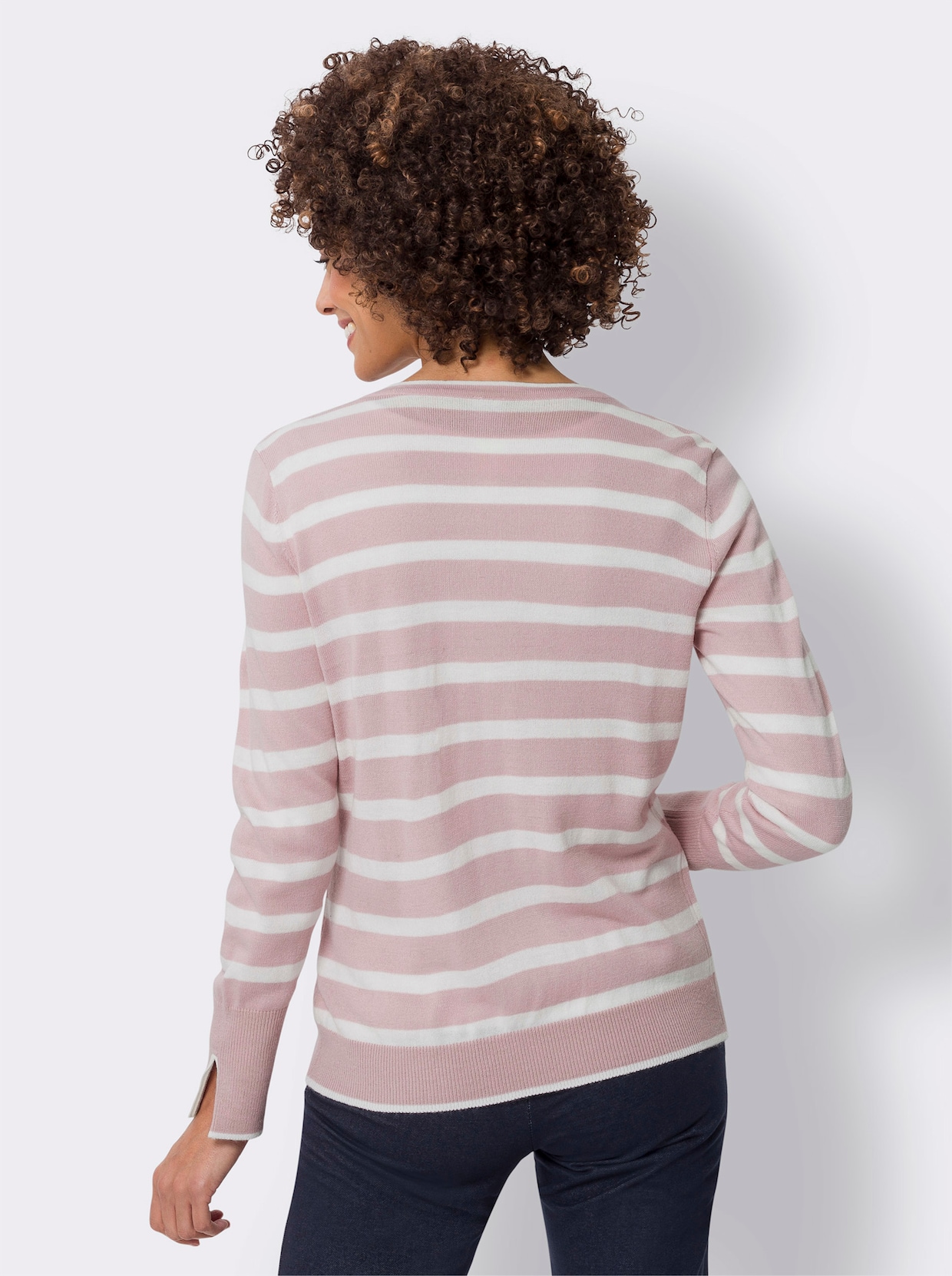 Vest - roze/ecru gestreept