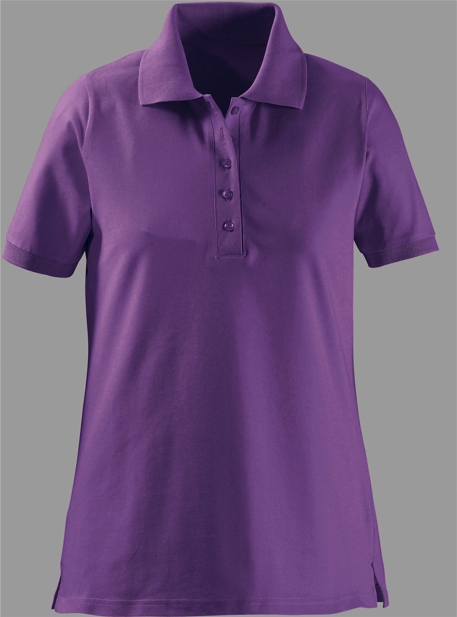 Poloshirt mit Seitenschlitzen - lila
