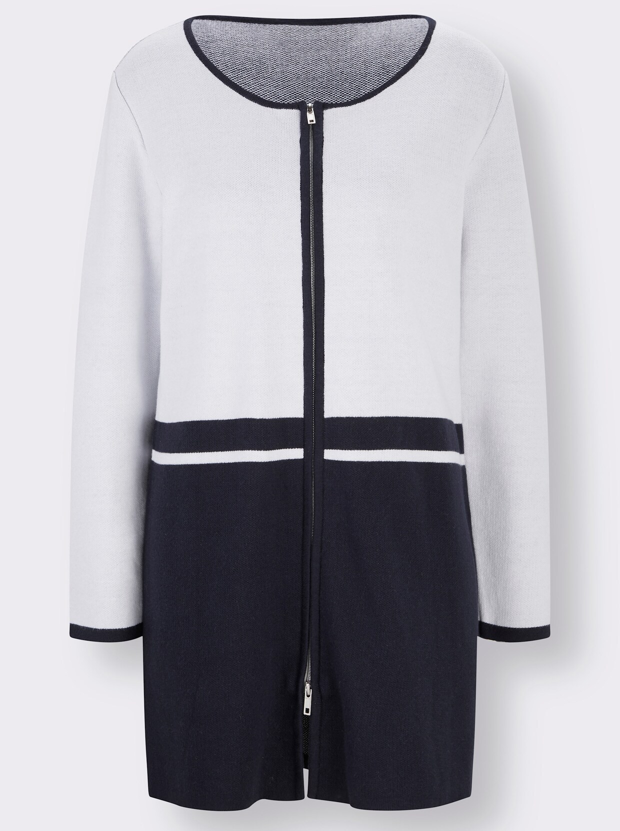 Strickjacke - marine-ecru