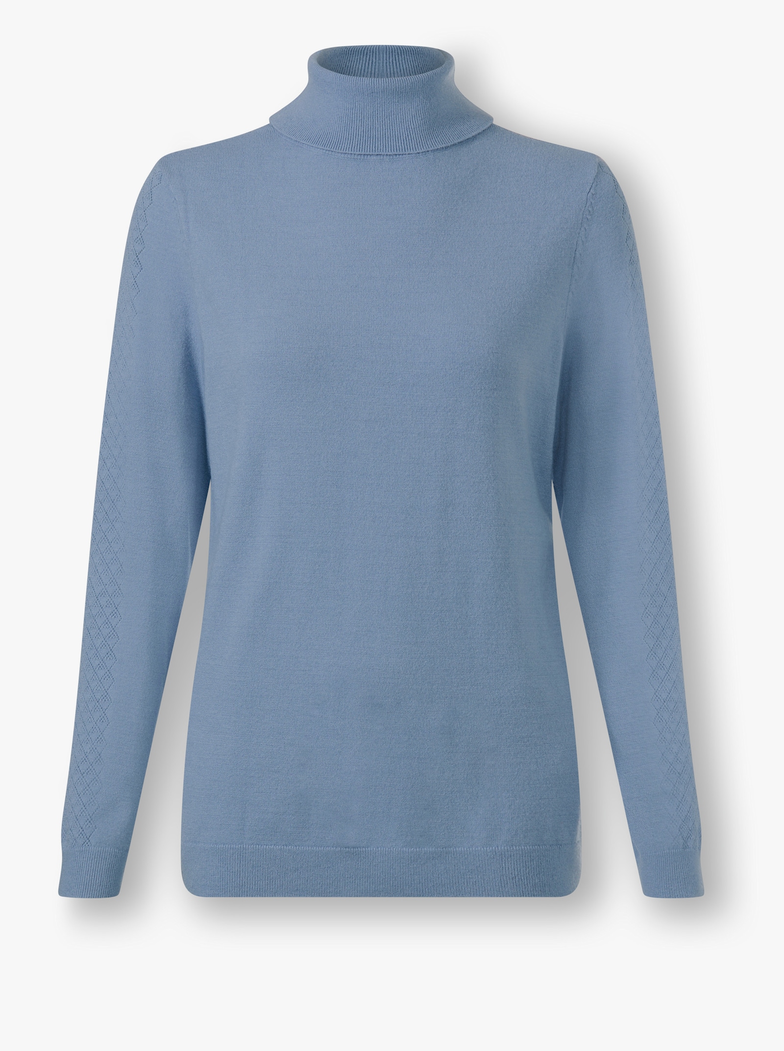 heine Rollkragenpullover mit Ajour-Partien - bleu