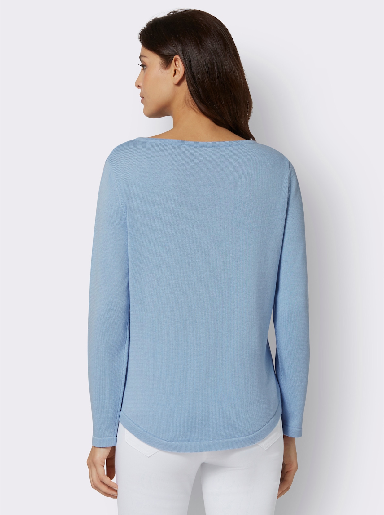 Pullover met ronde hals - ijsblauw