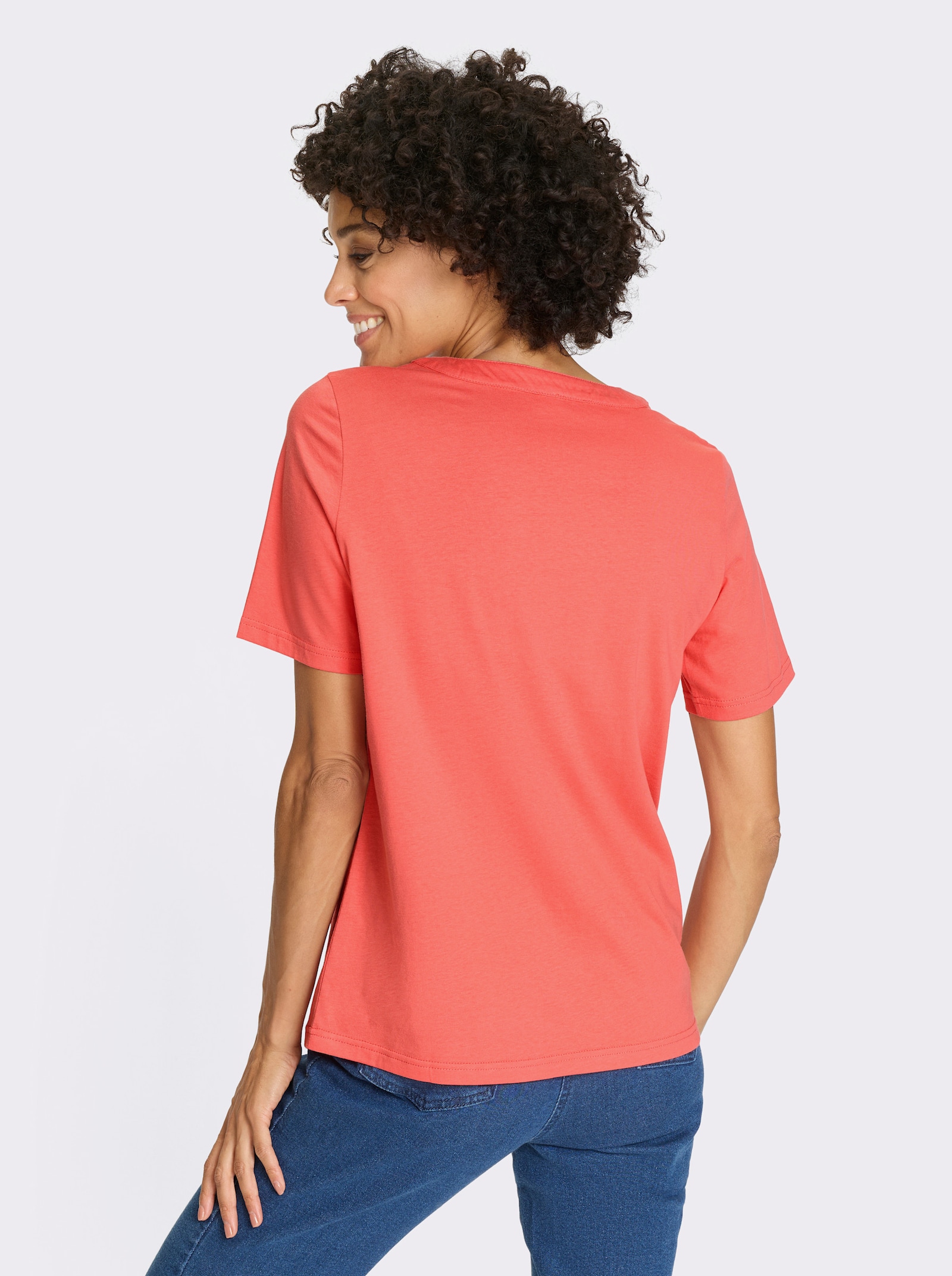 Tričko, kr.rukávy, kontr.gombíky - Koralová