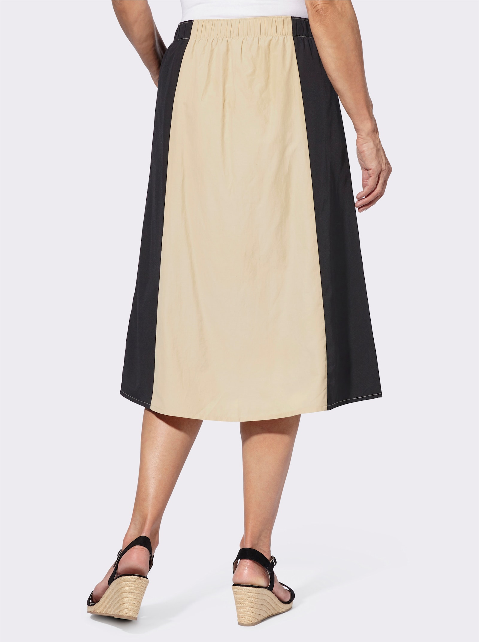 Trachtenrock mit Stickerei - sand-schwarz