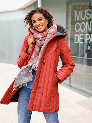  Jacke im Steppmuster-Mix, wärmend - terra-steingrau