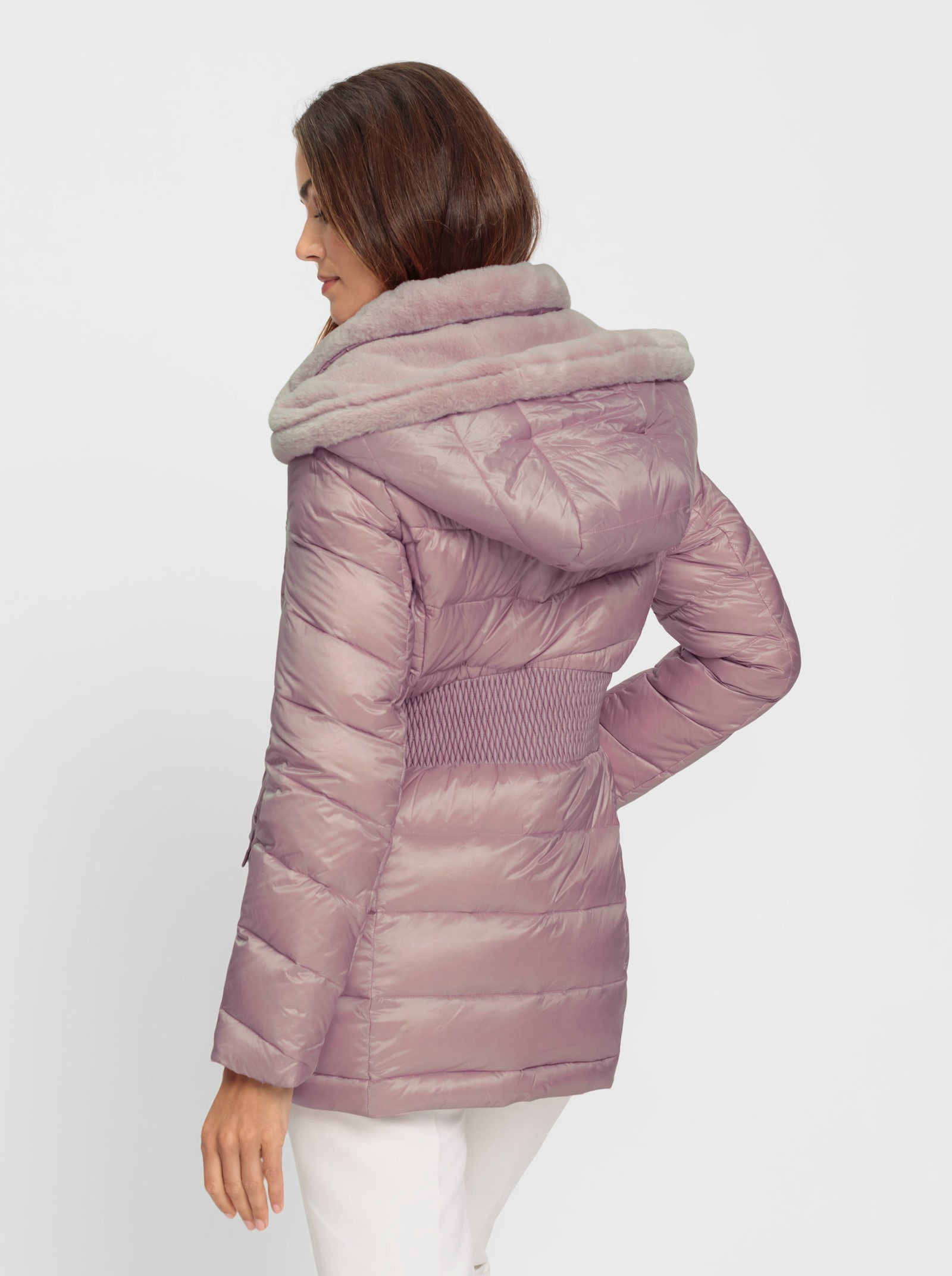 heine Daunenjacke mit Körperform-Steppung - mauve