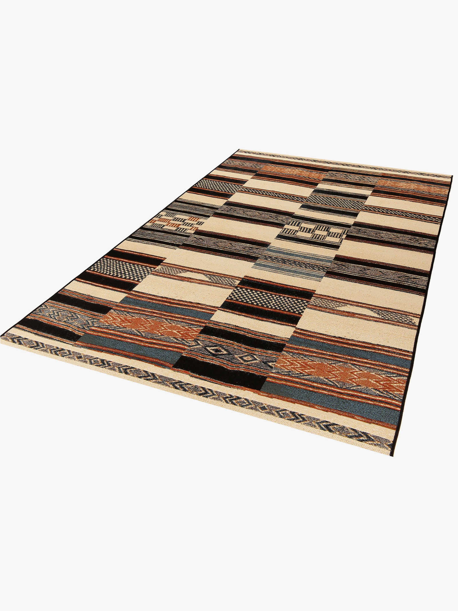 Theko Teppich - beige-gemustert