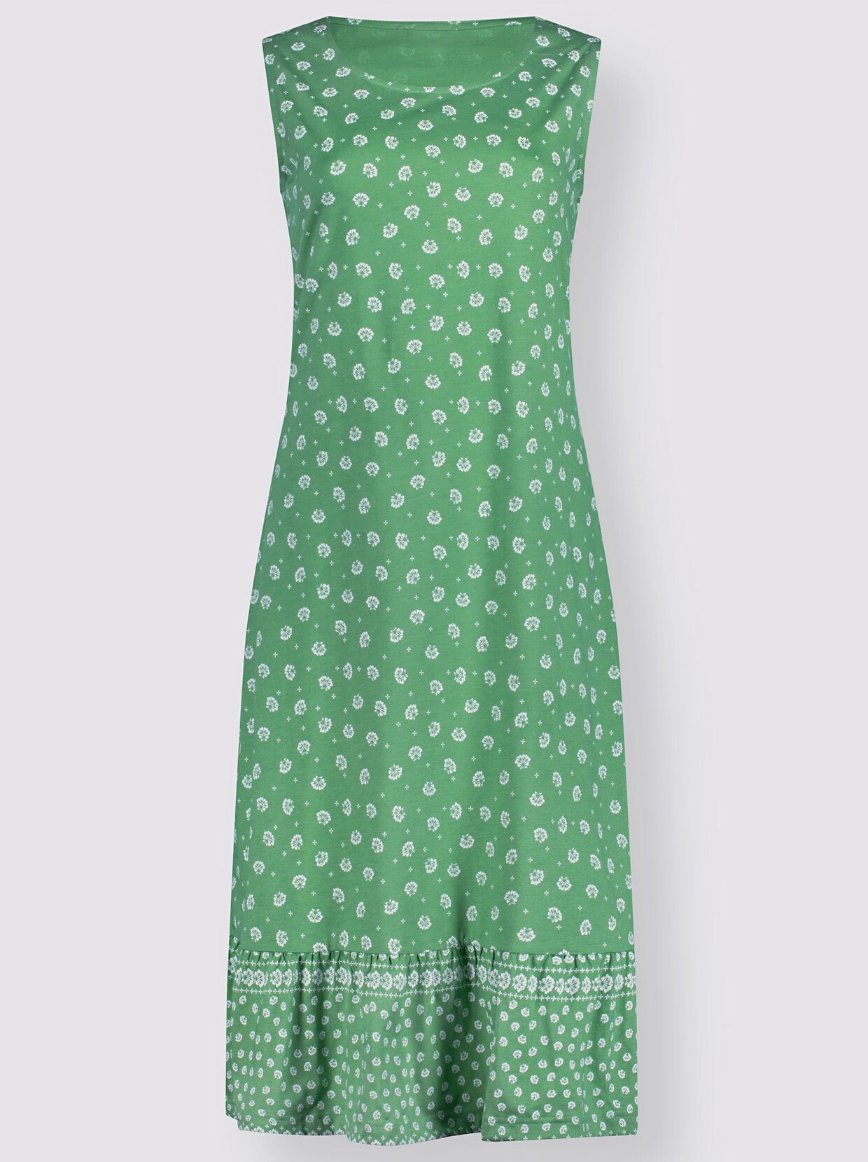 Jerseykleid - grün-gemustert