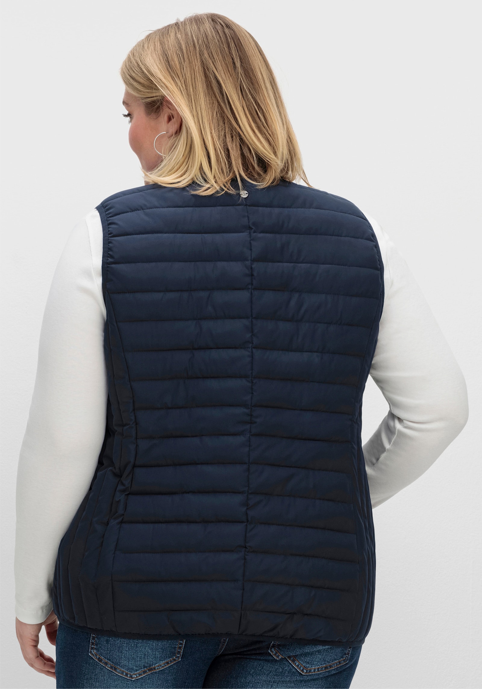 sheego Steppweste mit 2-Wege-Zipper - nachtblau