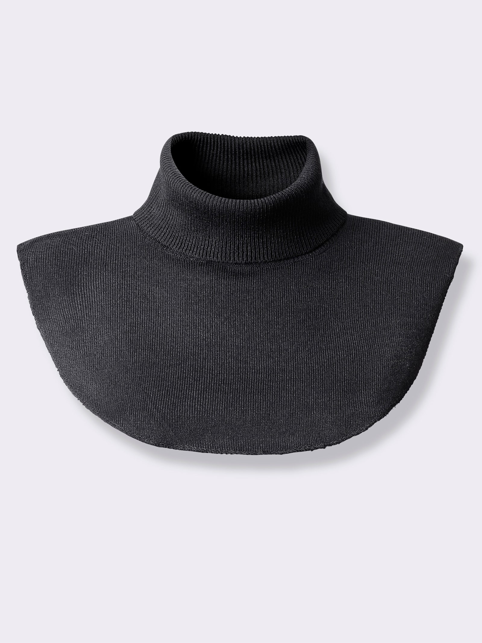 Rollkragen-Einsatz - schwarz + steingrau-meliert