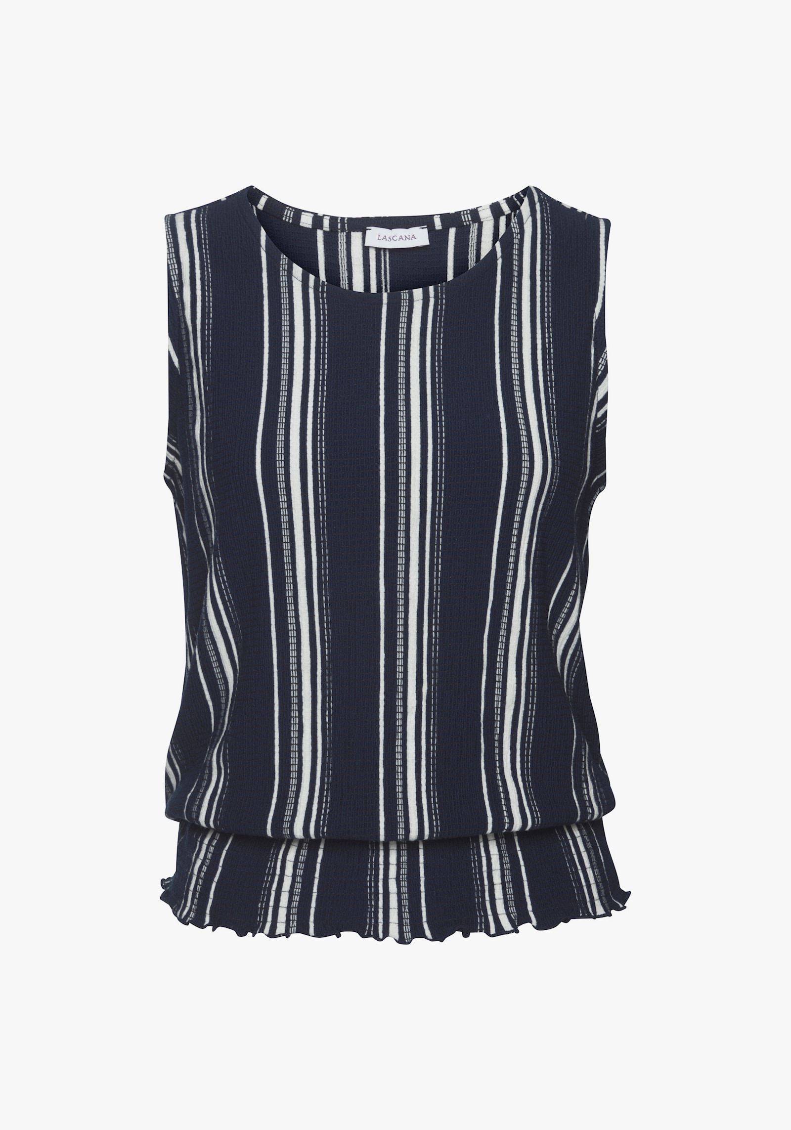 LASCANA Tanktop - marine-wit gestreept