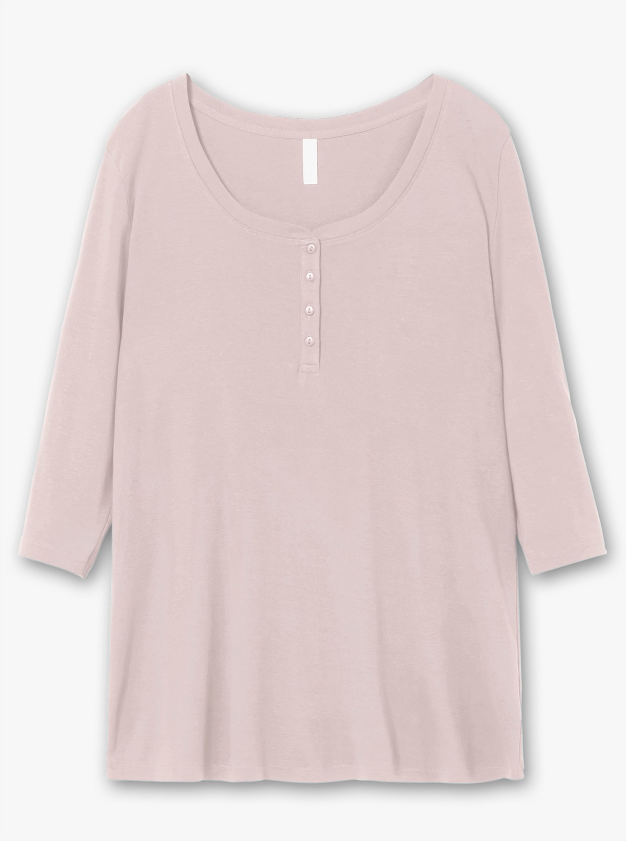 sheego 3/4-Arm-Shirt mit Henleykragen - hellrosé